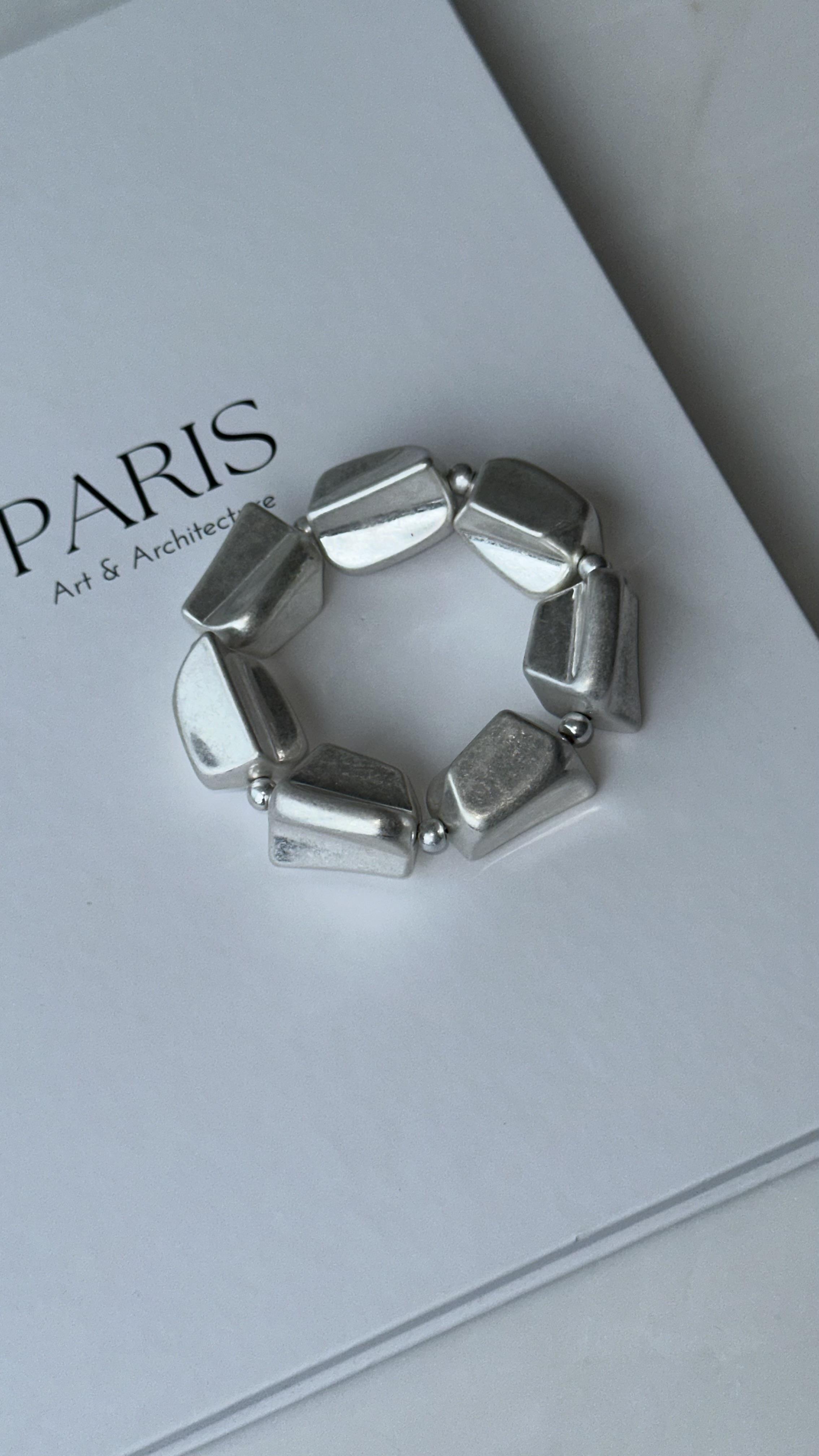 Silver Taş Görünümlü Lastik Bileklik