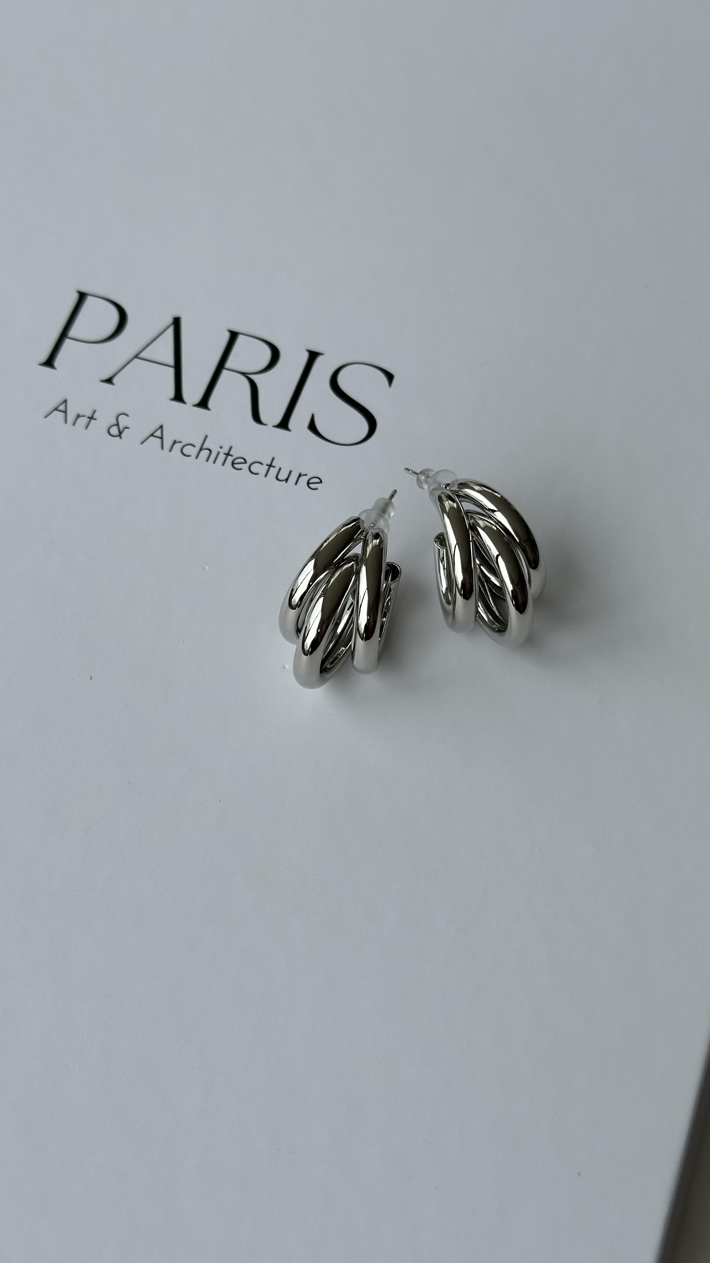 Silver Üç Halkalı Küpe