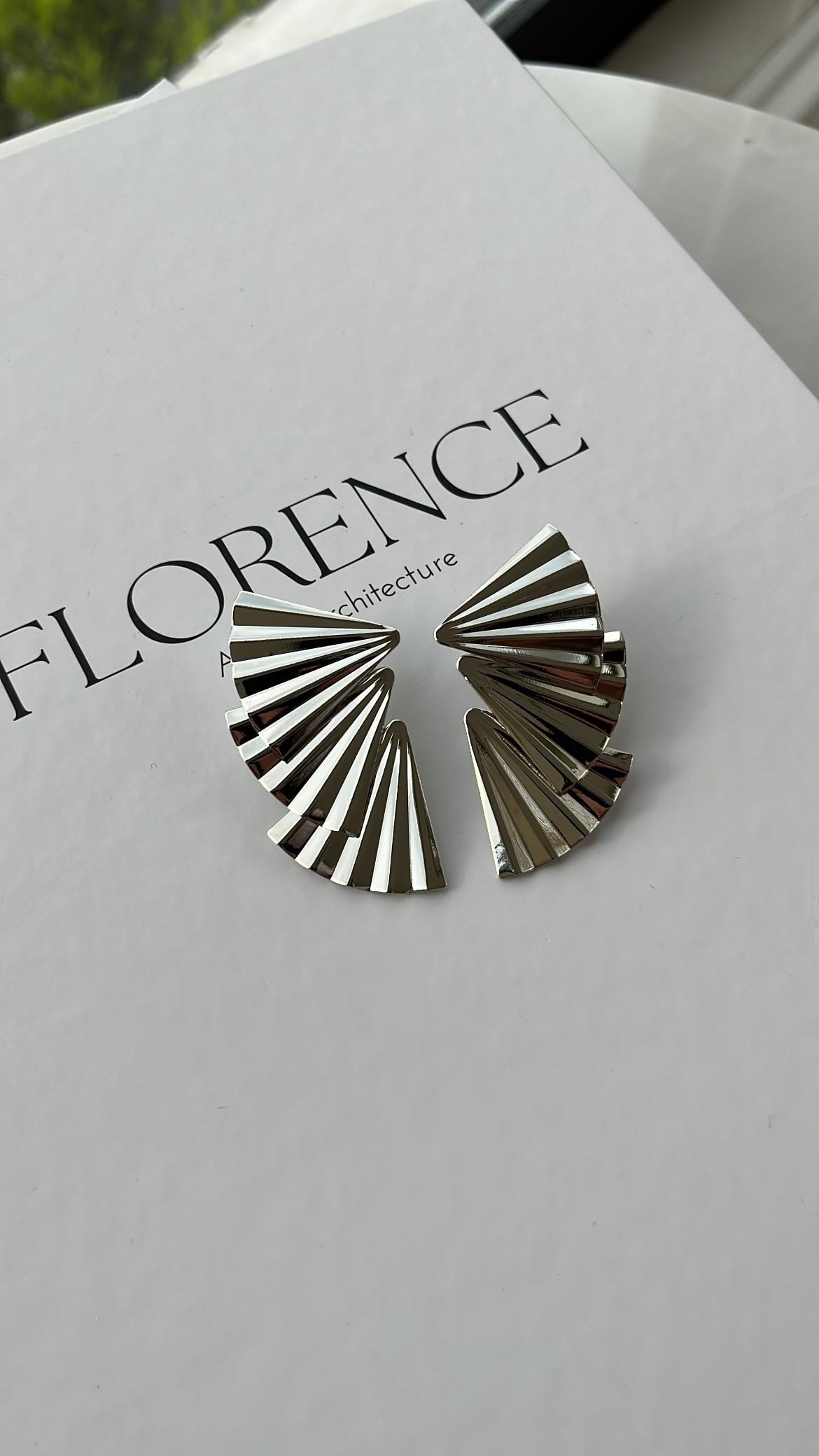 Silver Üç Yelpazeli Küpe