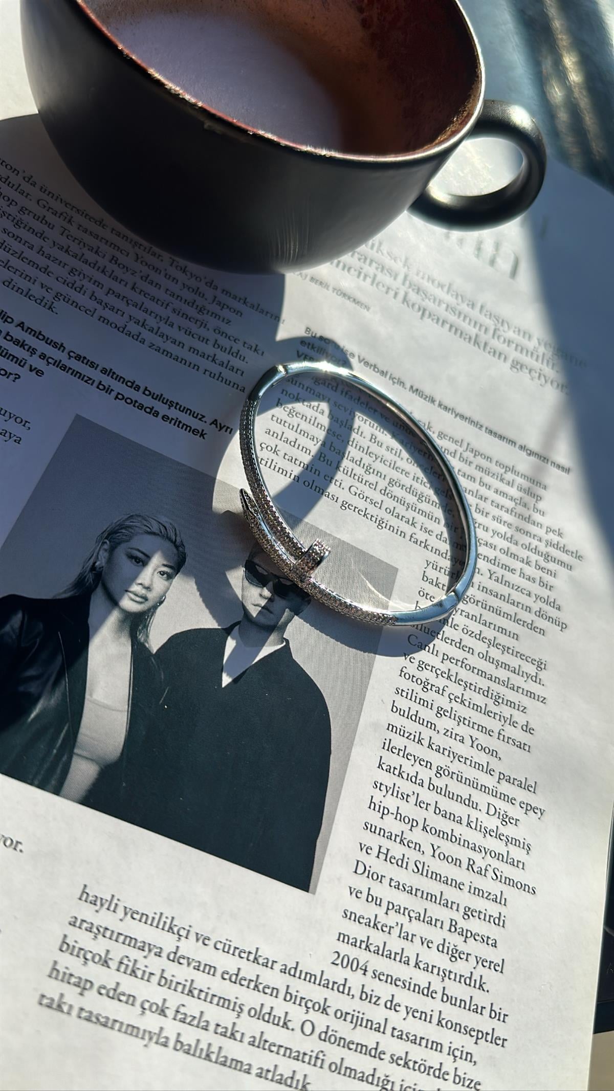 Silver Vip Taşlı Çivi Bileklik
