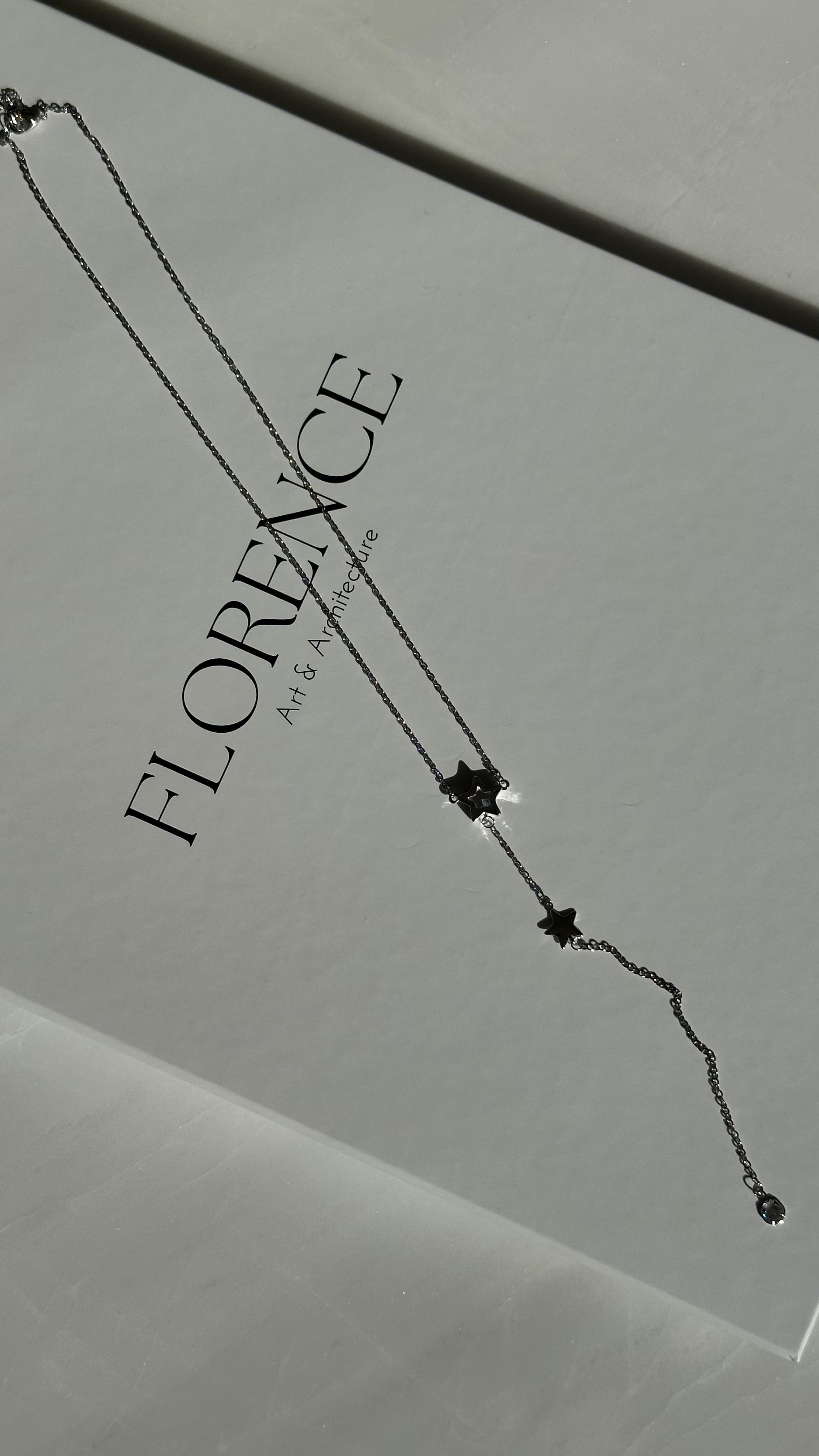 Silver Yıldız Taş Detaylı Kolye