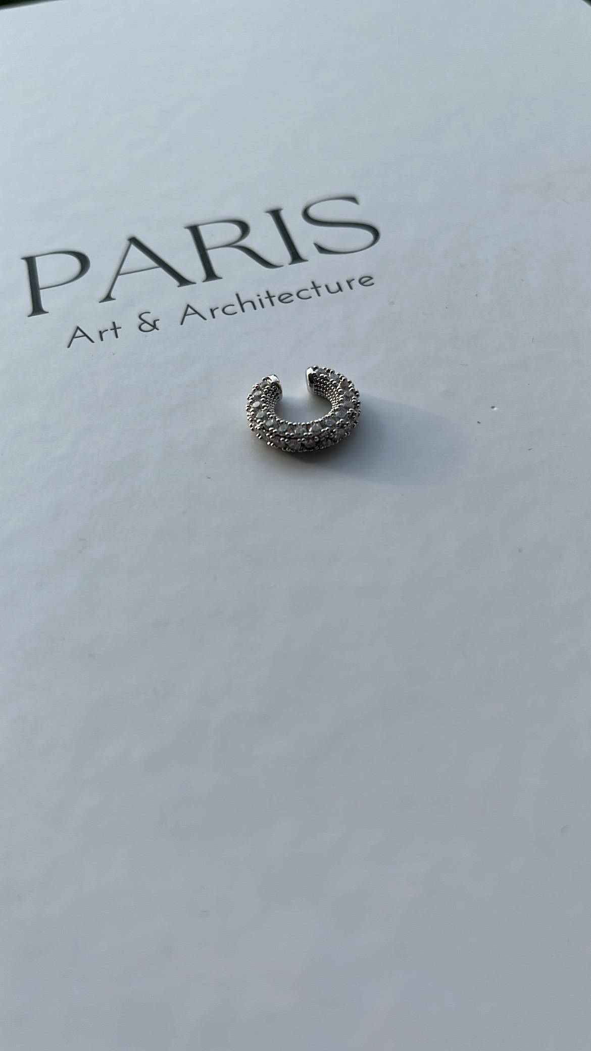 Silver Zirkon Taşlı İnce Kıkırdak Küpe