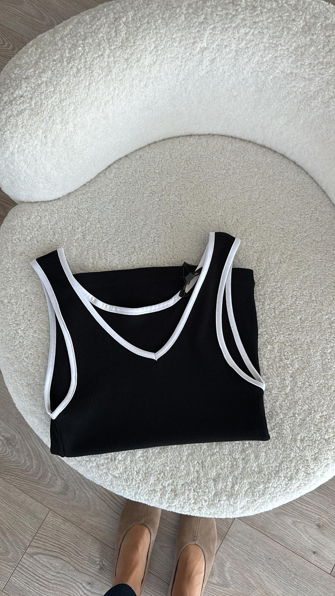 Siyah Beyaz Biyeli Fitilli Marka Model Atlet 