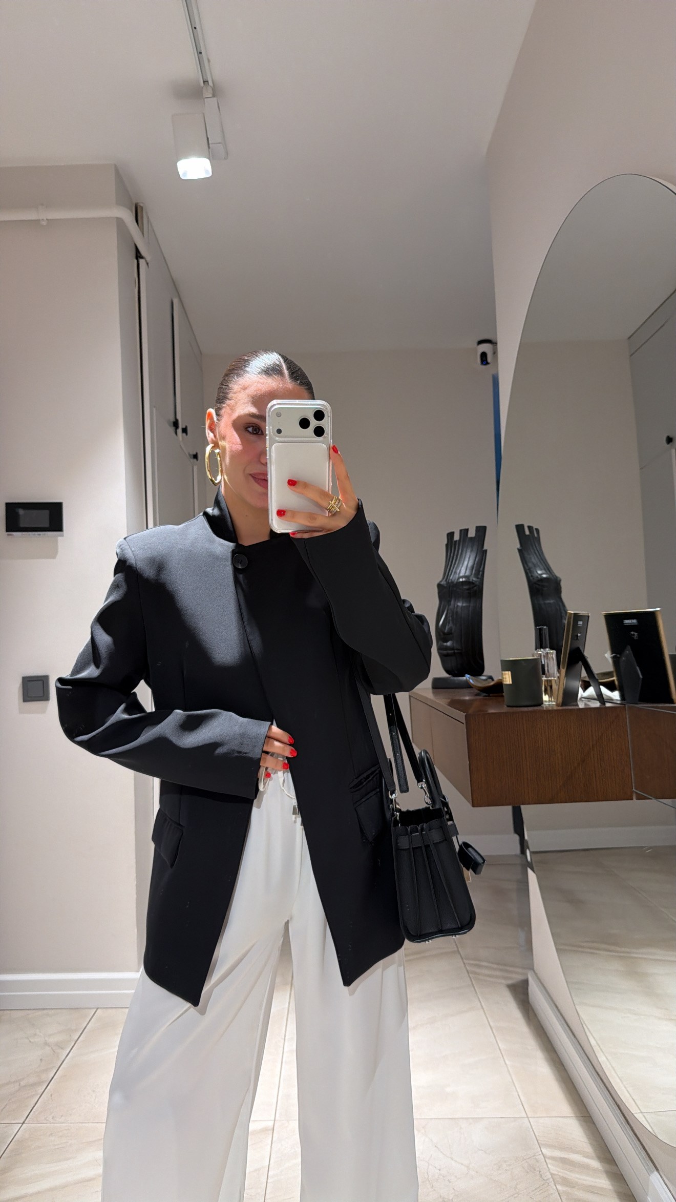 Siyah Hakim Yaka Tek Düğmeli Blazer Ceket