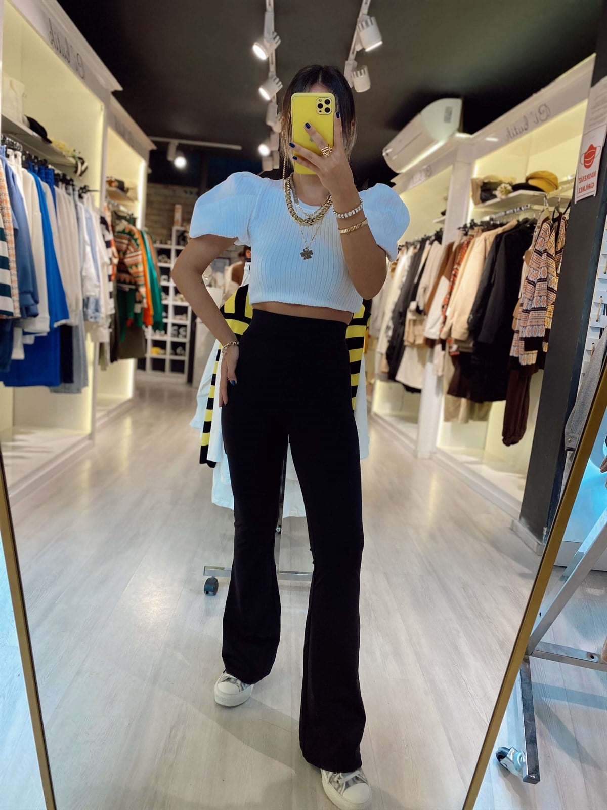 Siyah İspanyol Paça Tayt