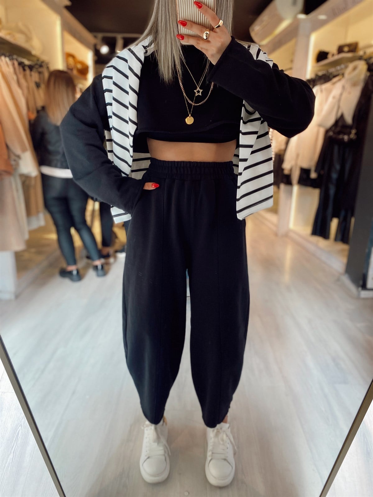 Siyah Ravi Şalvar Takım