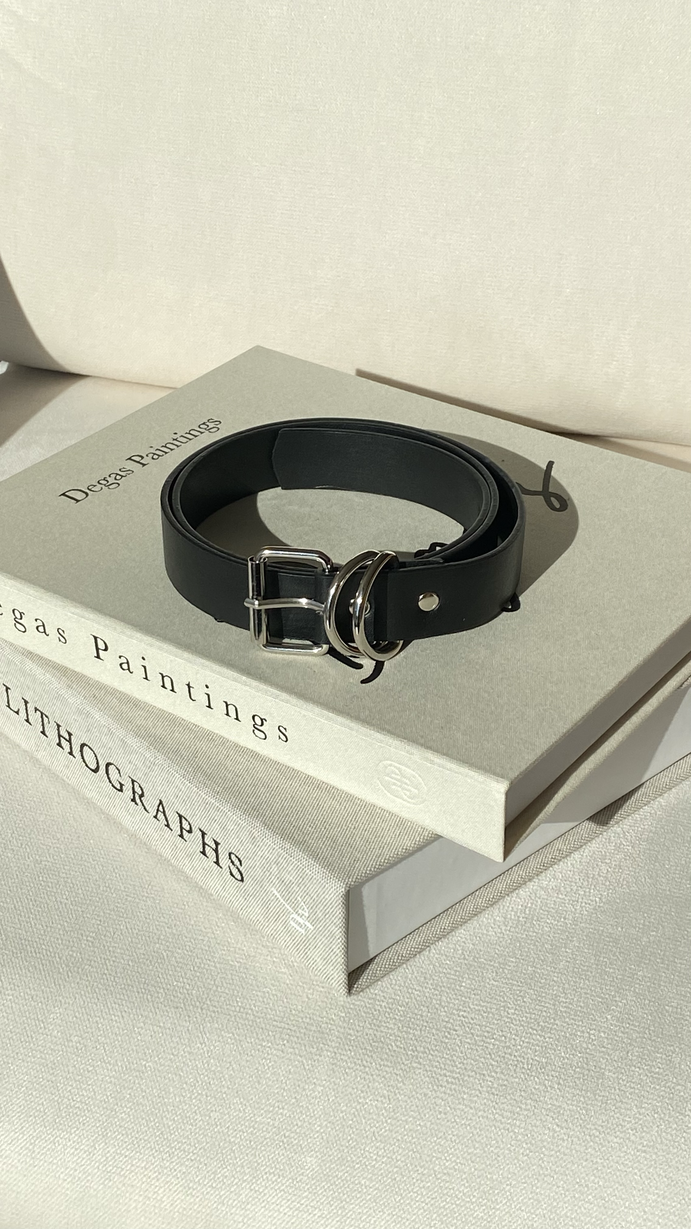 Siyah Silver Çift Halkalı  Kemer