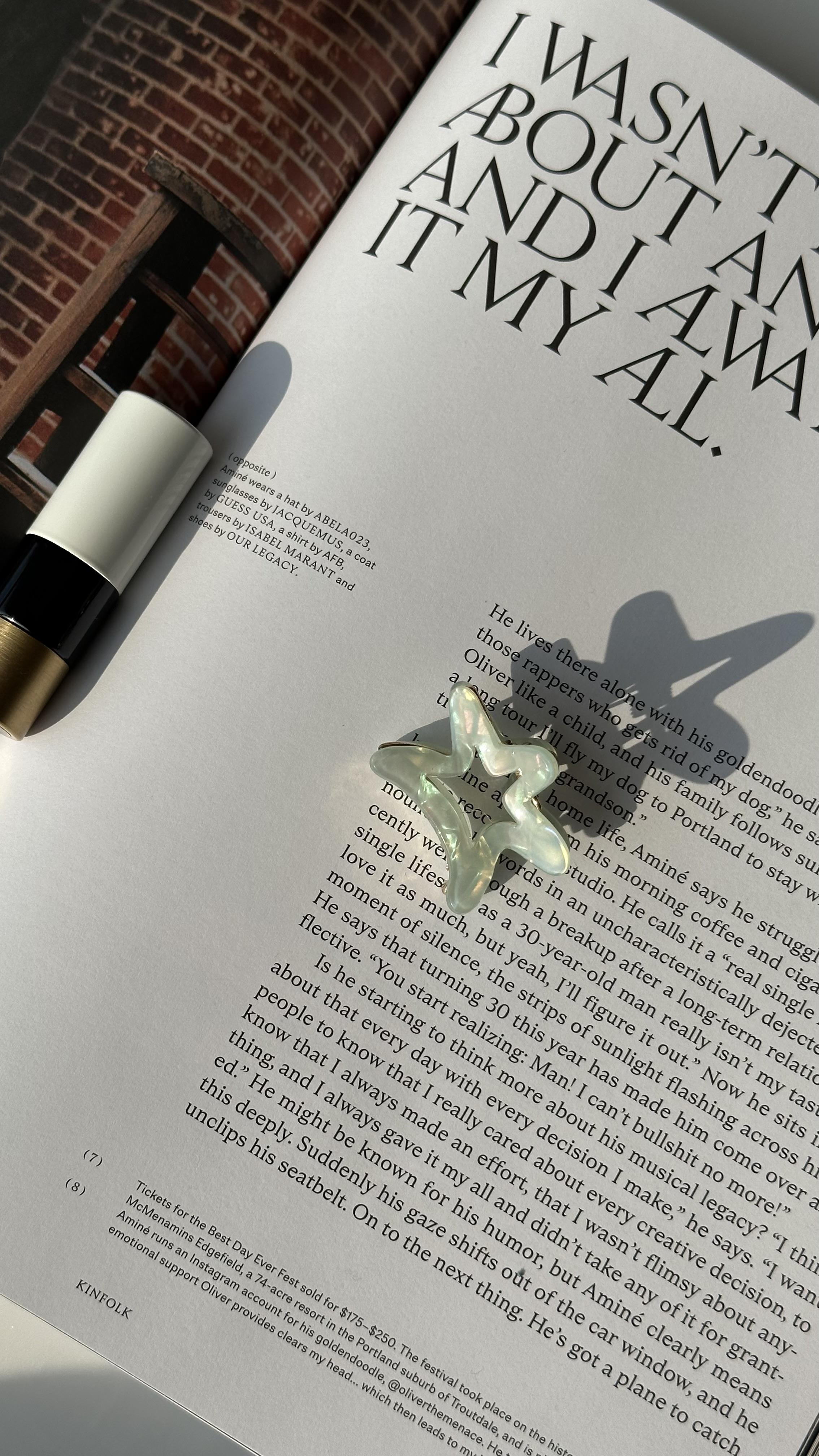 Su Yeşili  Hologramlı Yıldızlı Mandal Toka