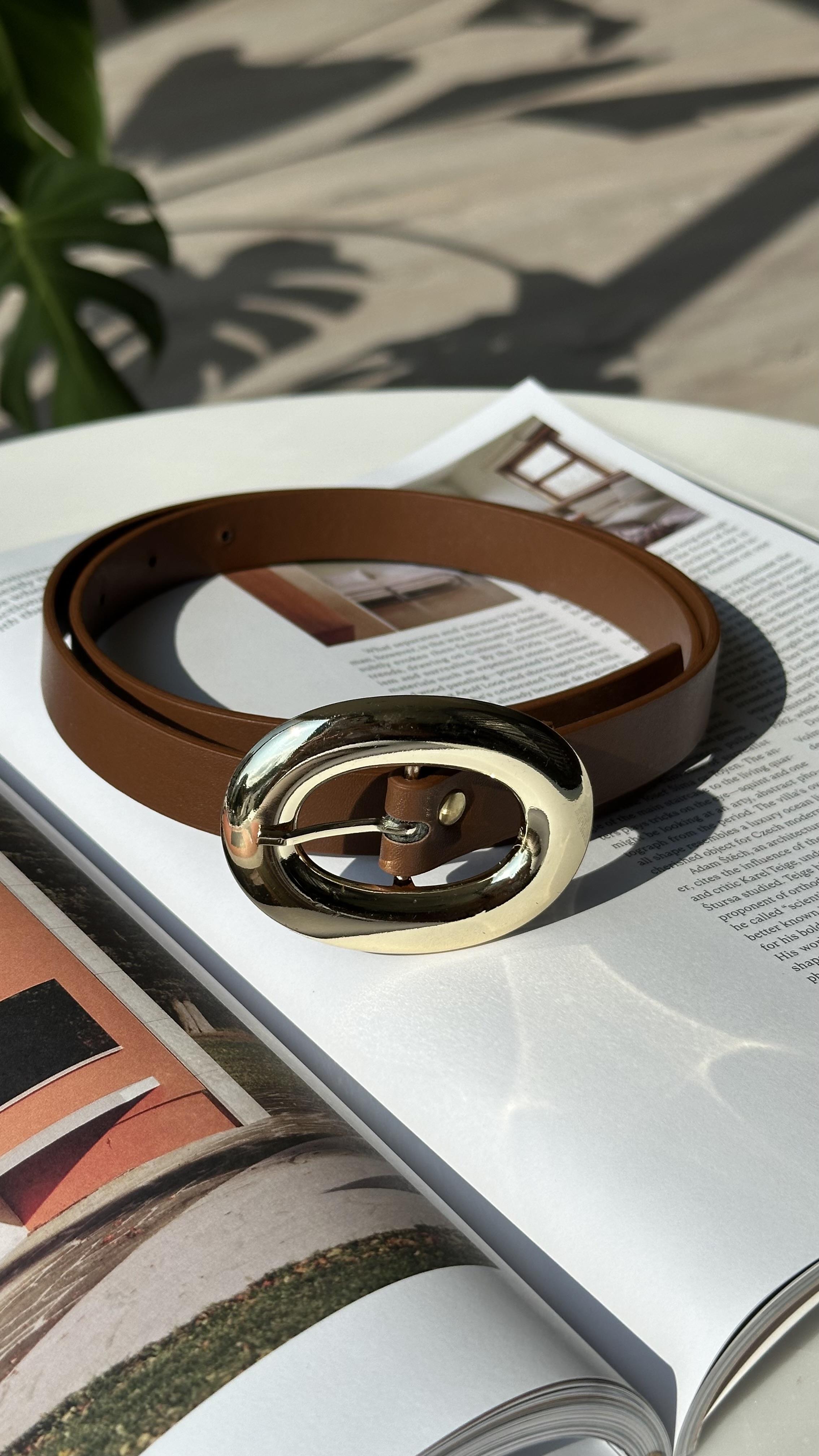 Taba Gold Tokalı Bombeli Oval Kemer