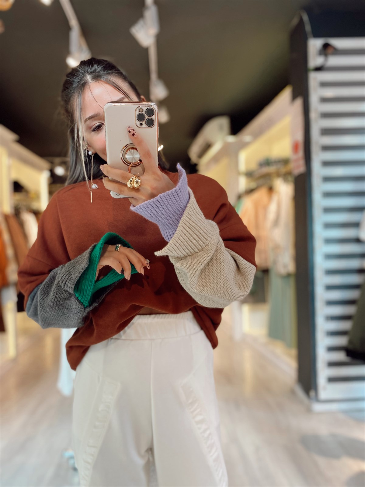 Tarçin Renk Marka Model Kol Detaylı Sweat