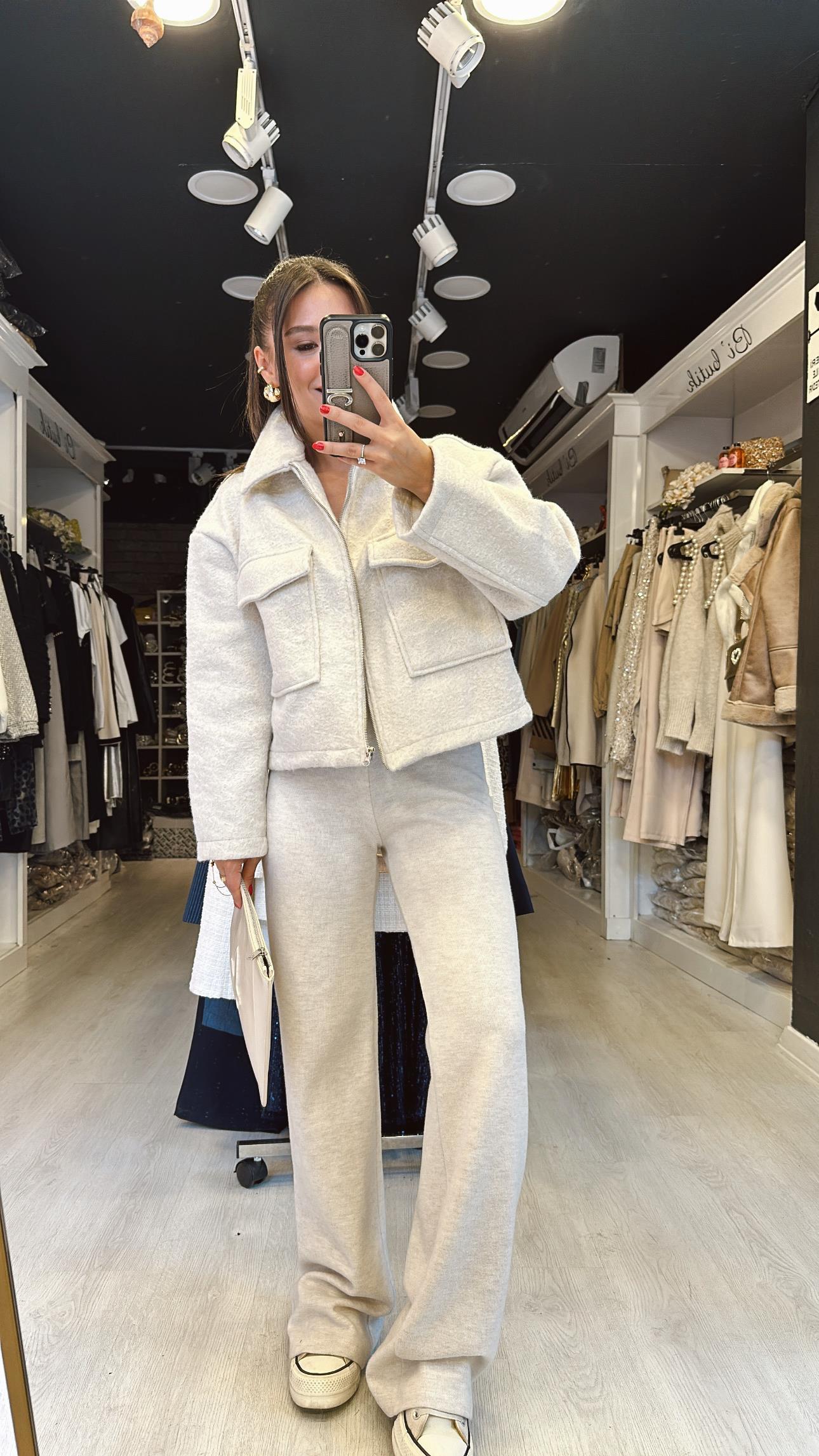 Taş Beli Lastikli Bol Paça Basic Pantolon