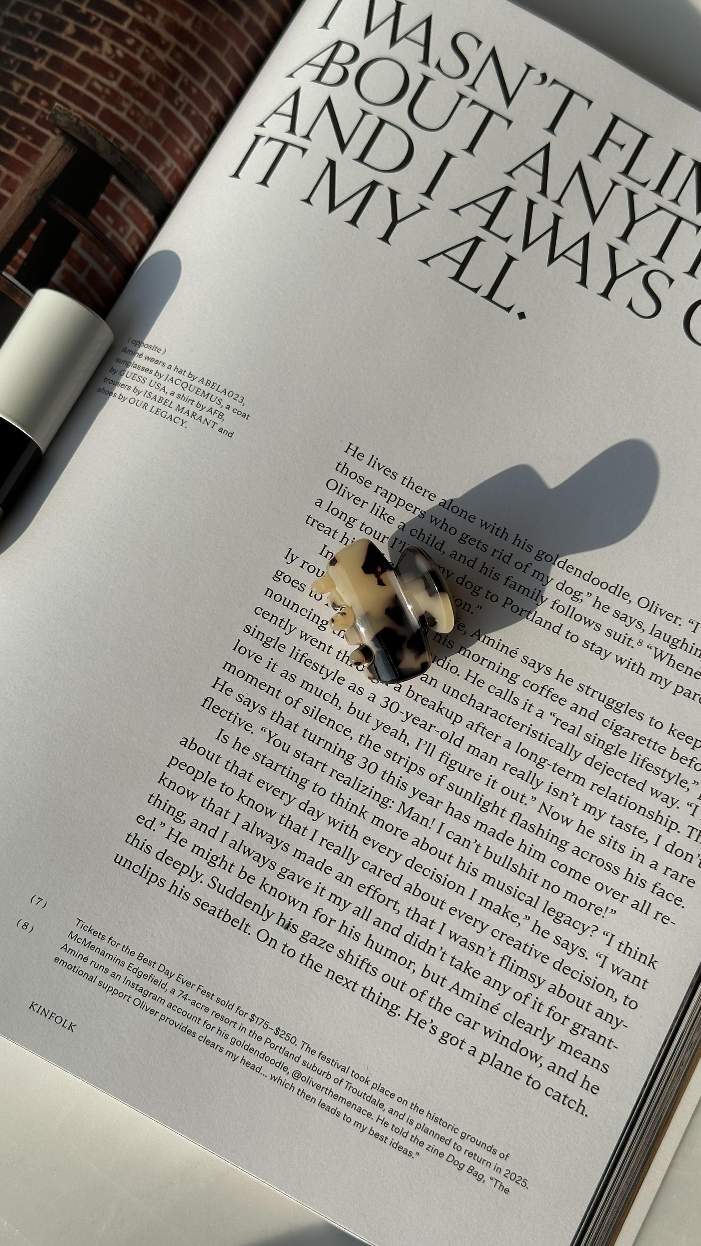 Taş Kahve Desenli Mandal Toka