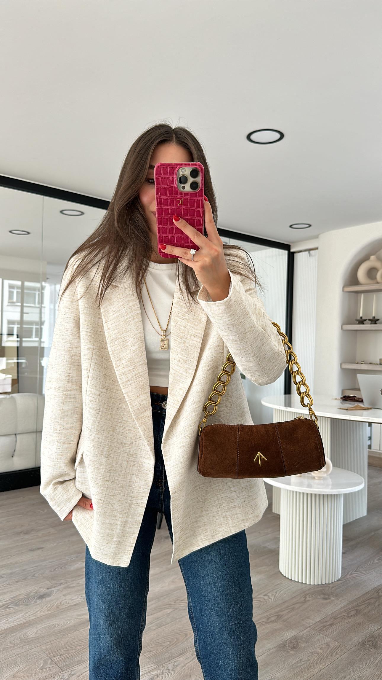 Taş Keten Blazer Ceket 