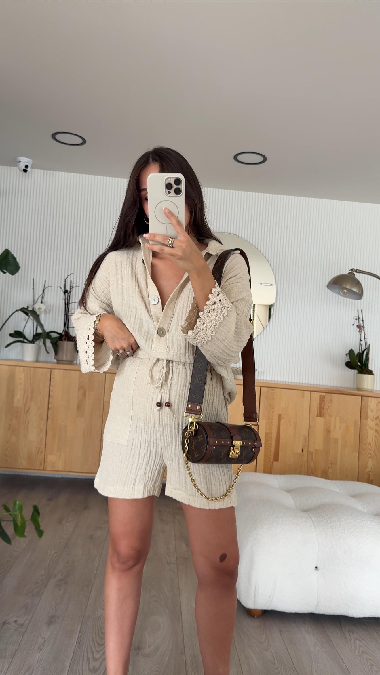 Taş Müslin Kumaş Gömlek Şort Takım