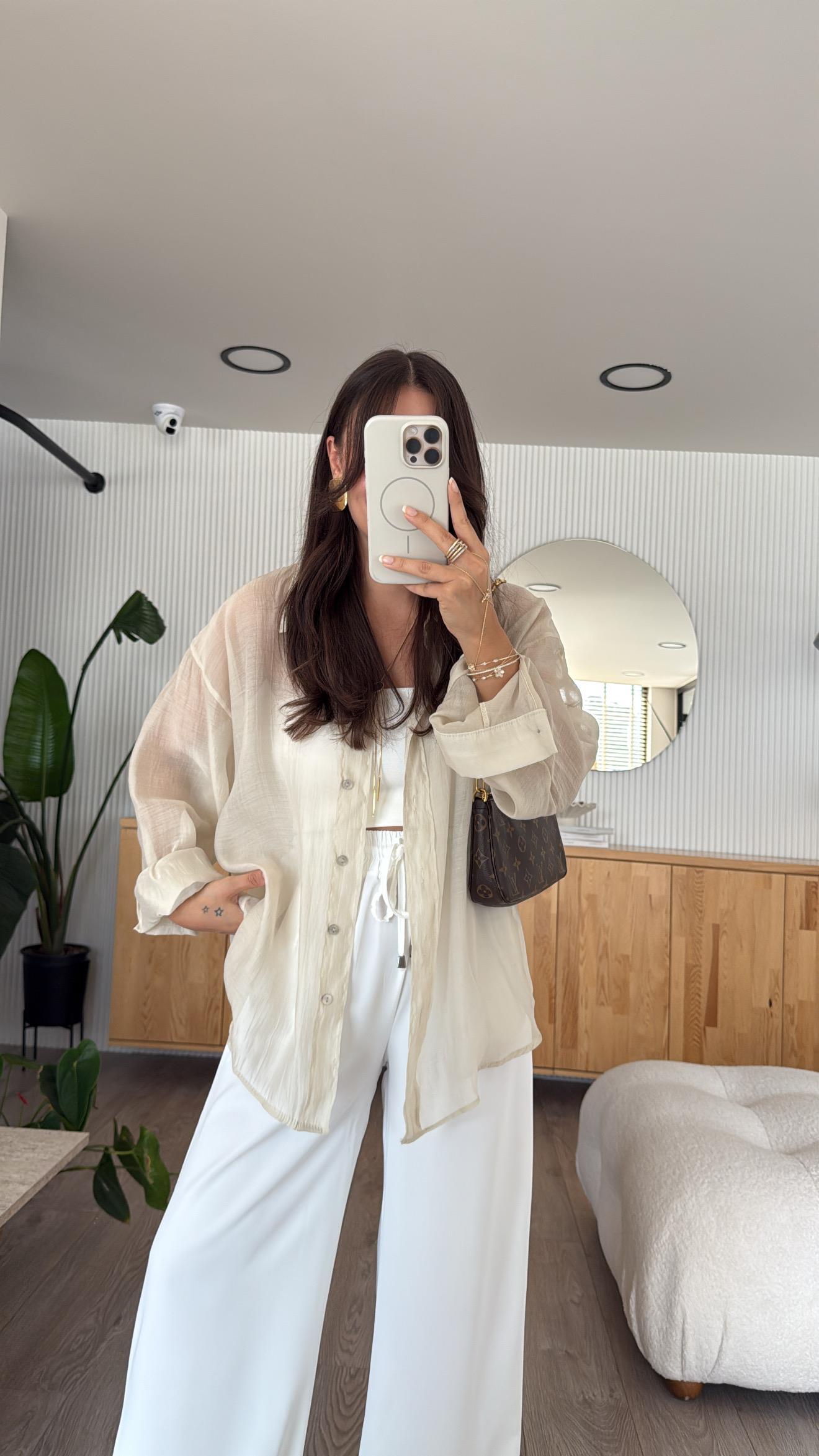 Taş Transparan İpeksi Gömlek 