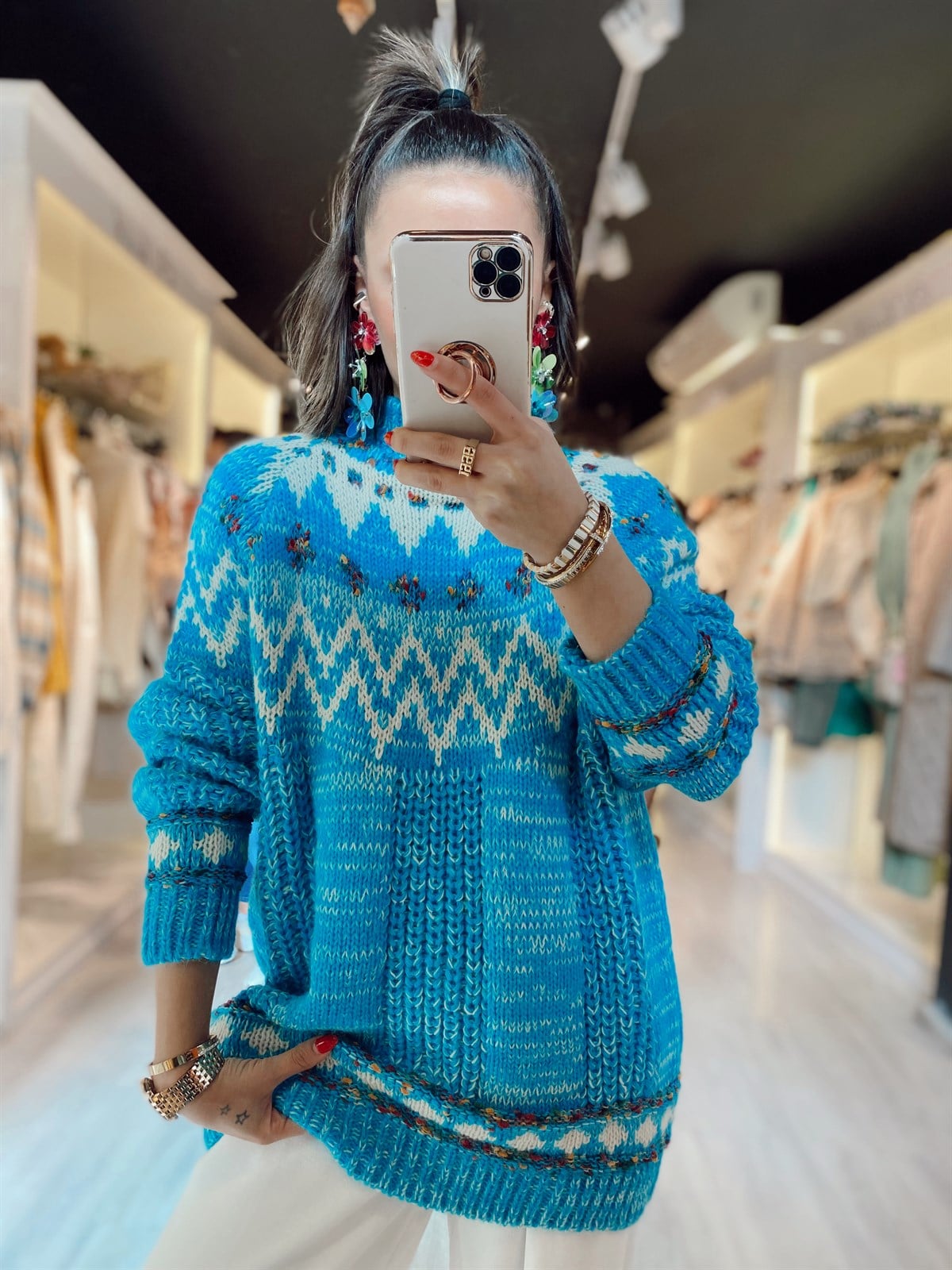 Turkuaz Vintage Kazak