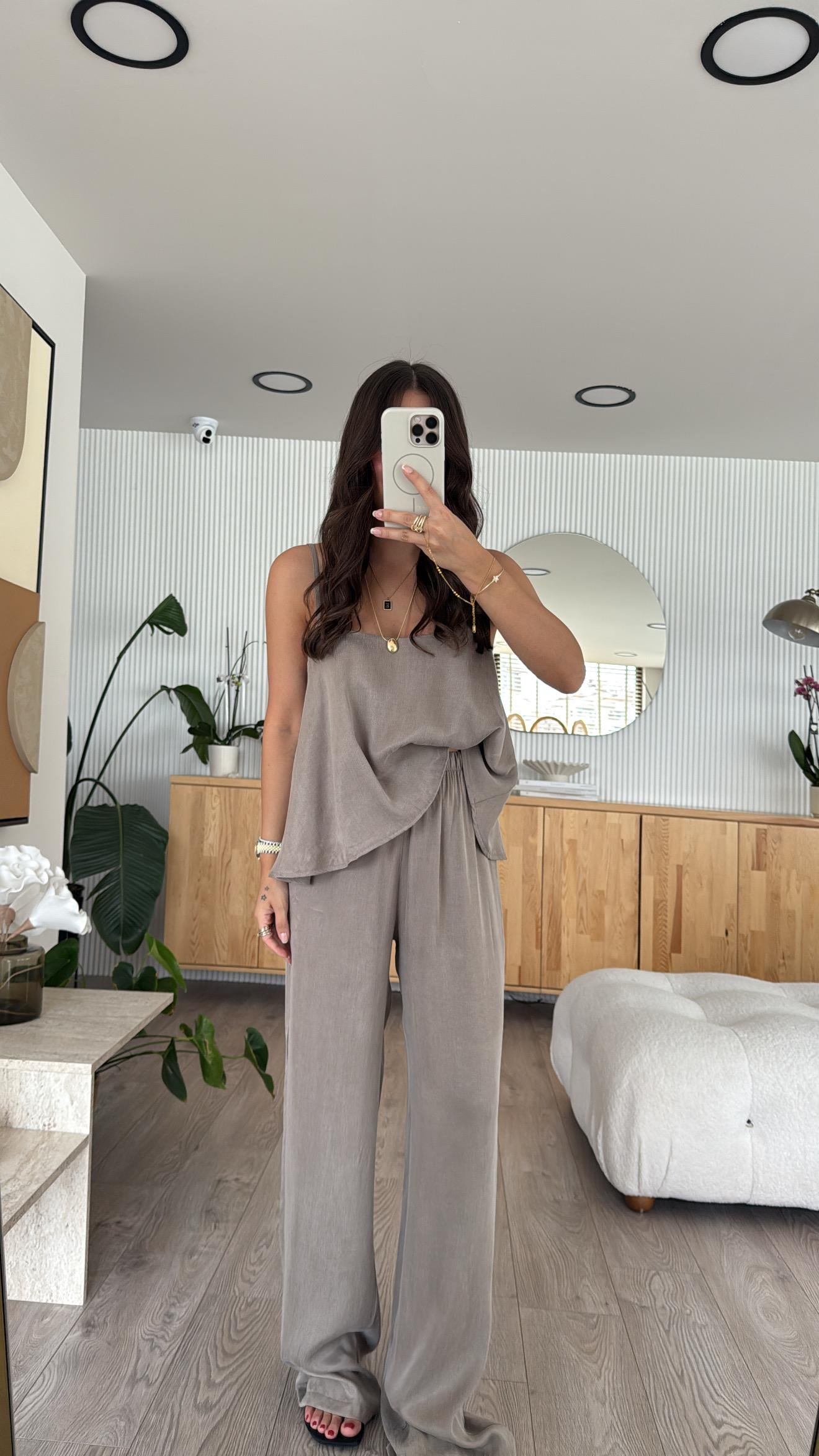 Vizon Askılı Bluz Pantolon Takım 