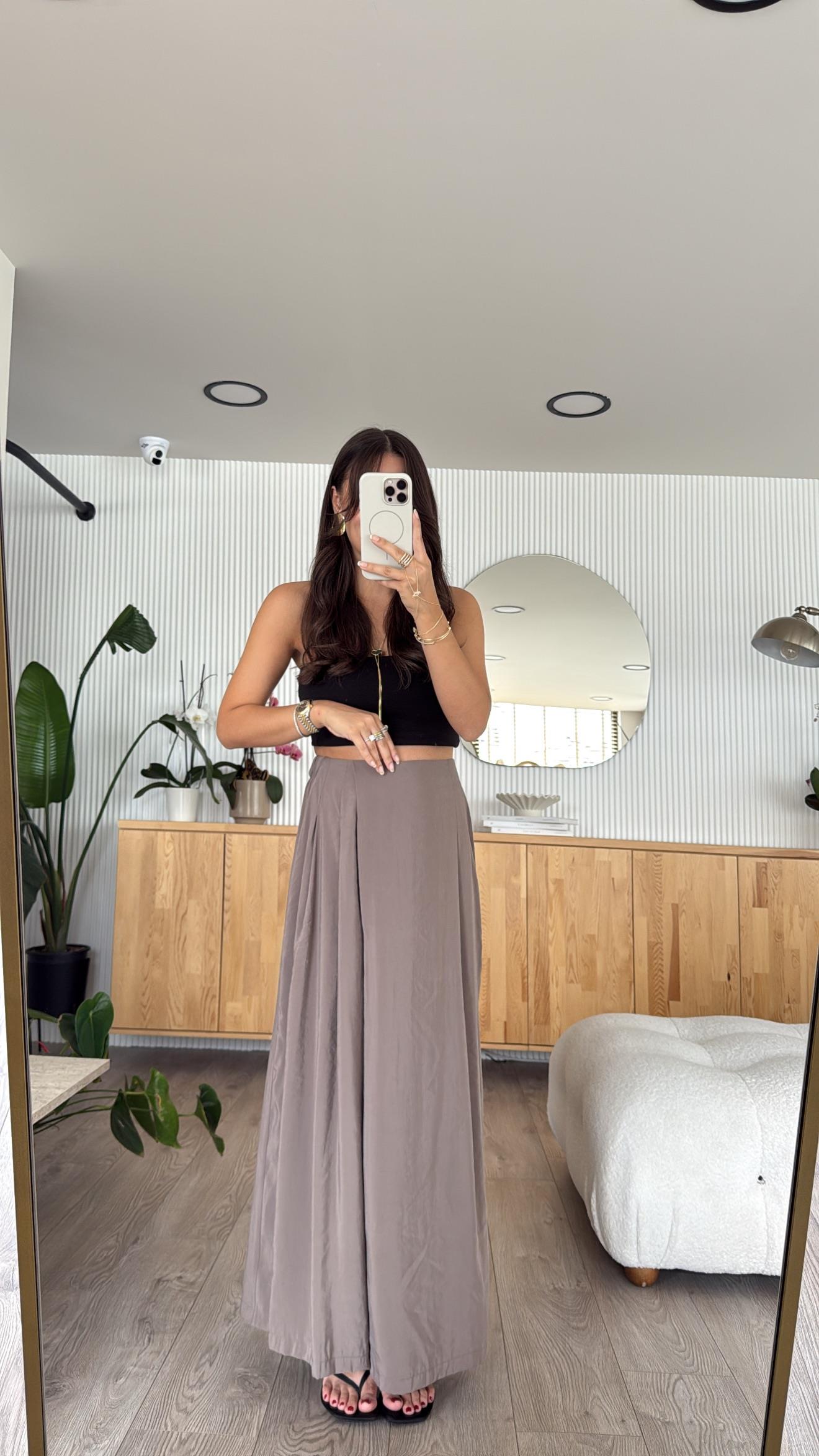 Vizon Beli Lastikli Pareo Pantolon