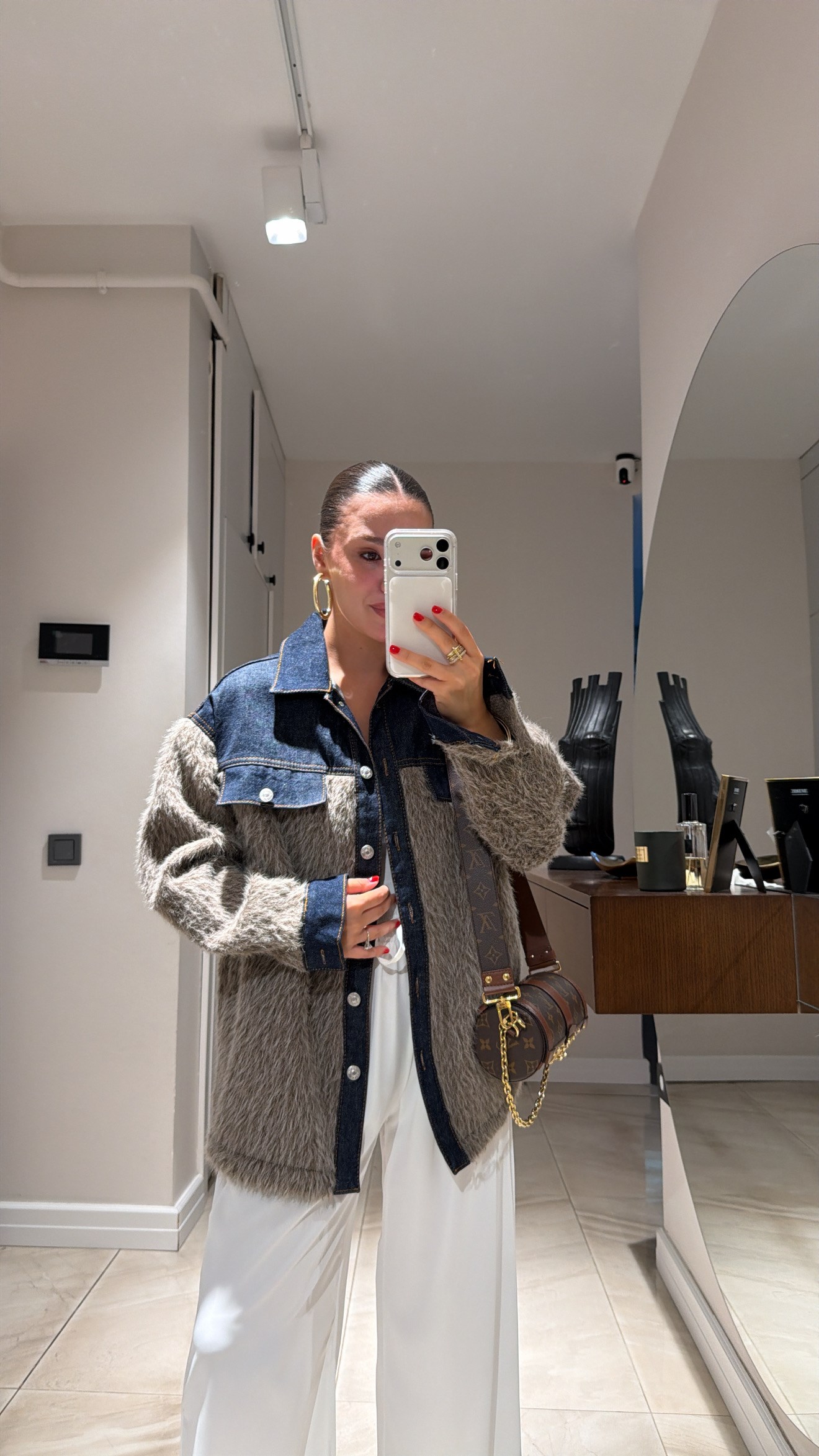 Vizon Denim Detaylı Buklet Ceket