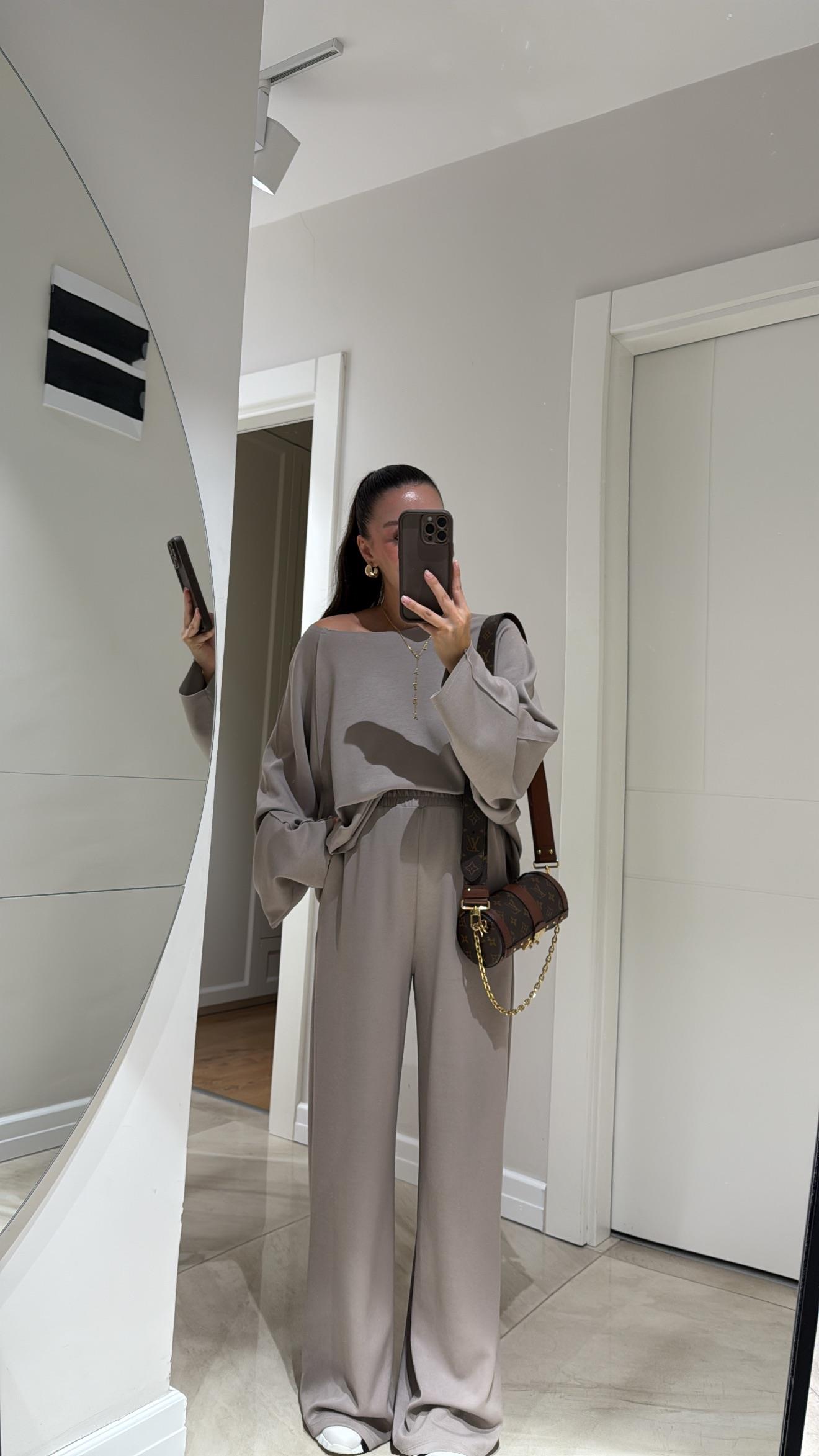 Vizon Kesik Detaylı Sweat Modal Takım