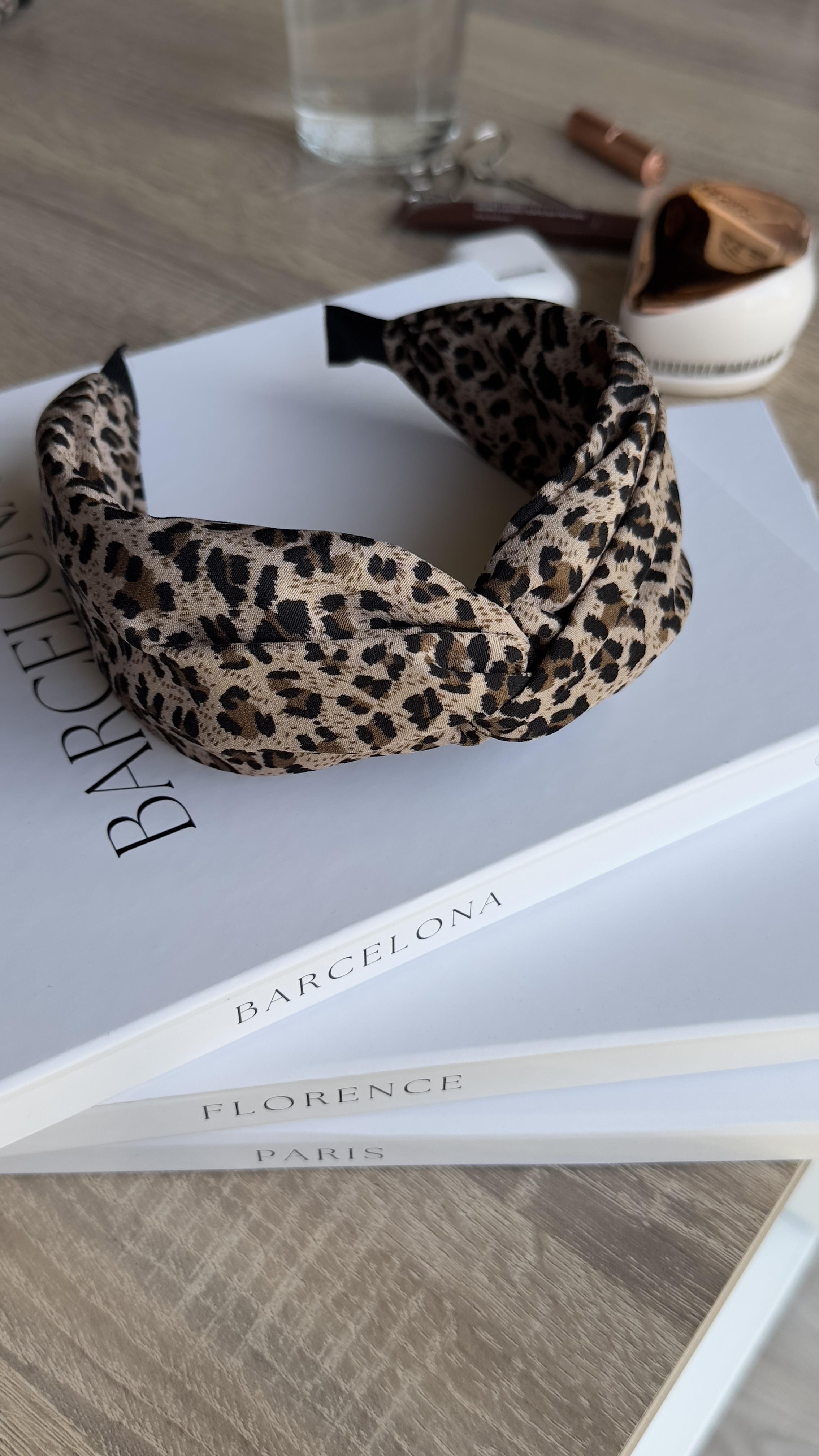Vizon Leopar Düğüm Saç Bandı Taç