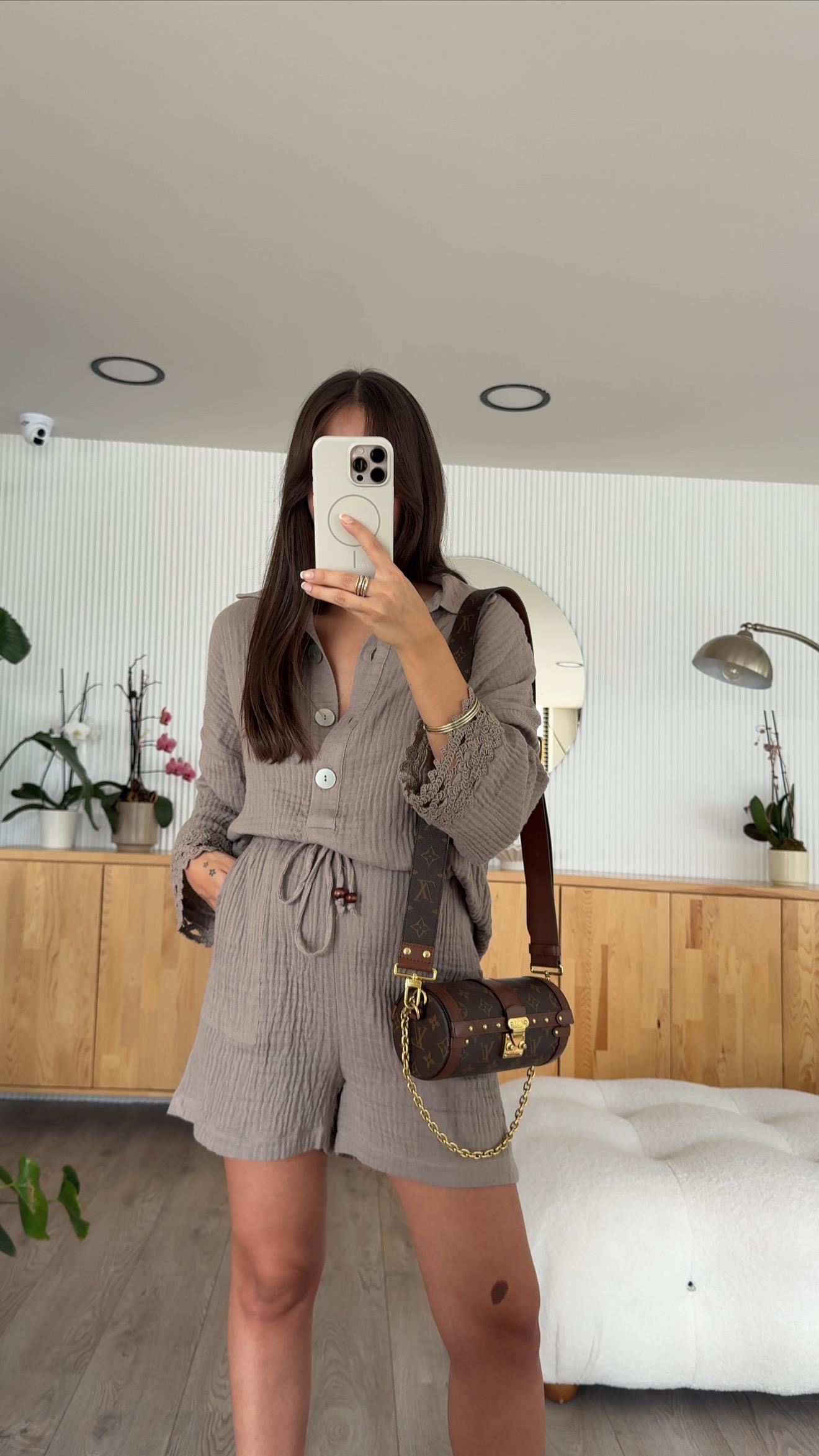 Vizon Müslin Kumaş Gömlek Şort Takım