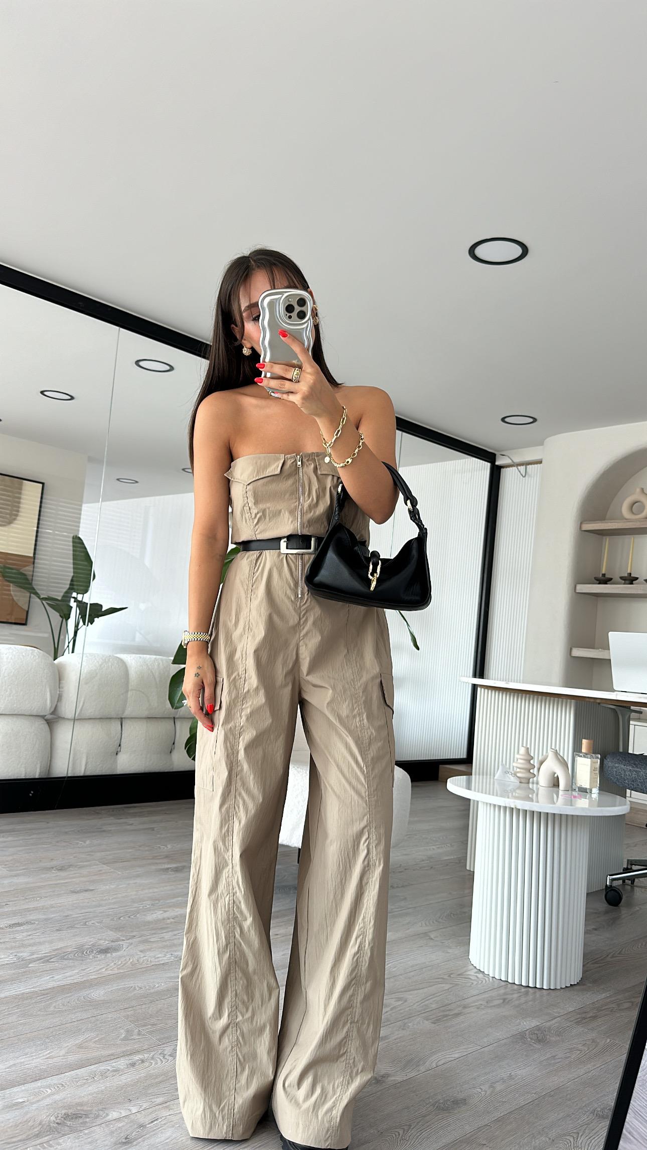 Vizon Straplez Paraşüt Kumaş Tulum