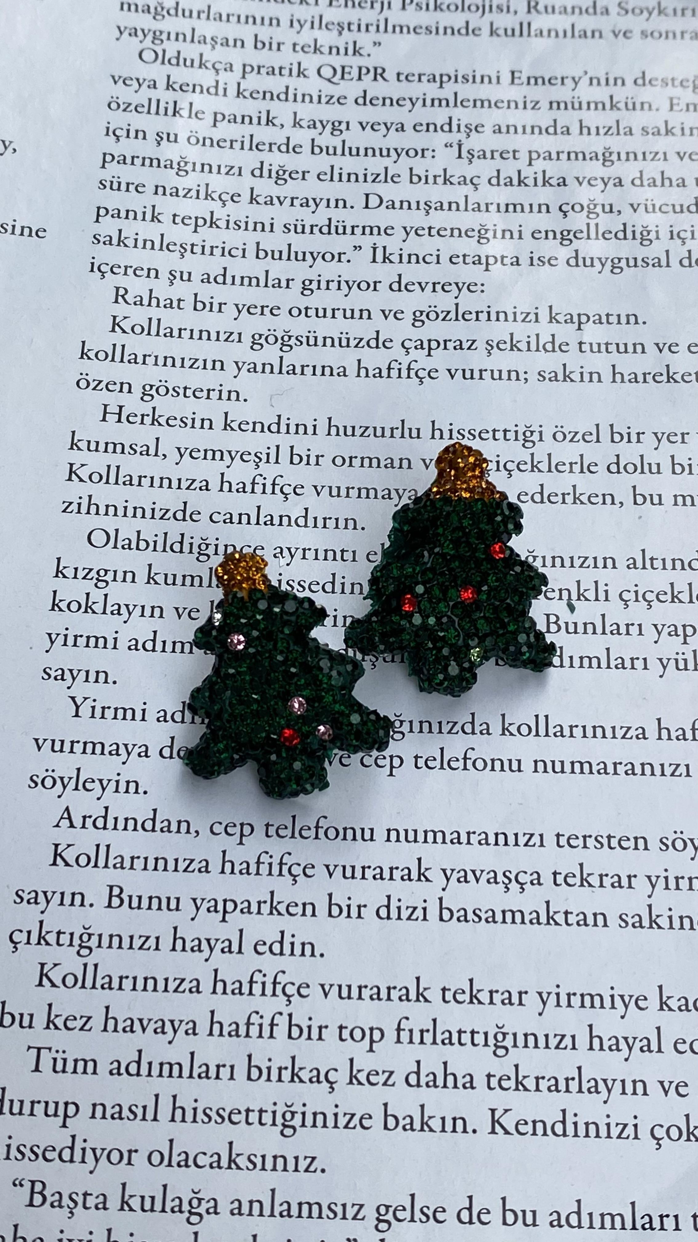 Yeni Yıl Ağaç Temalı Küpe 