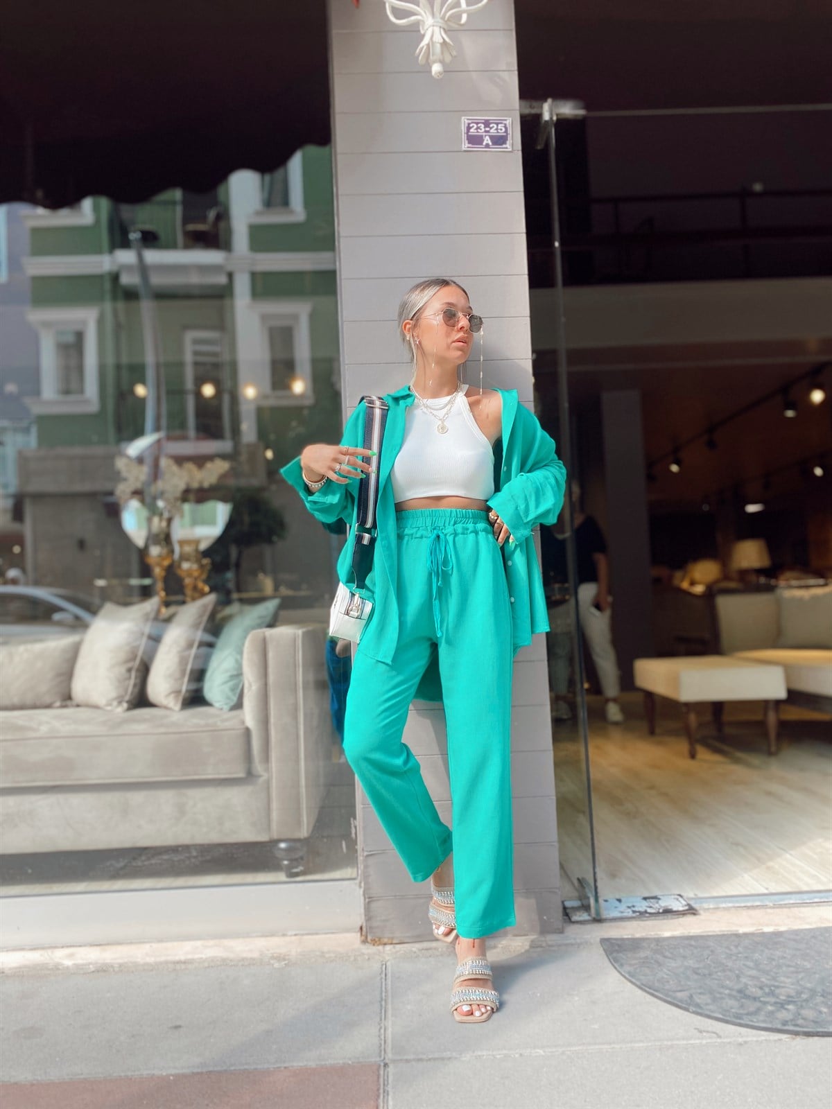 Yeşil Oversize Gömlek