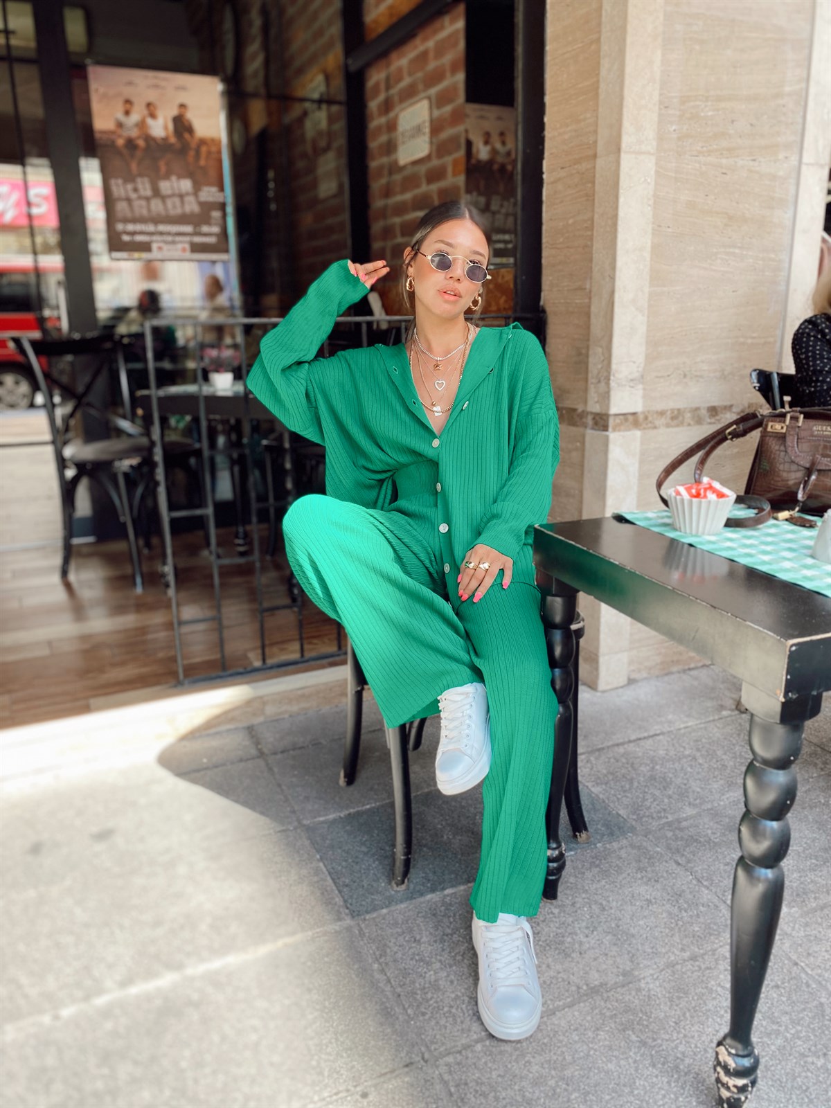 Yeşil Polo Yaka Triko Takım