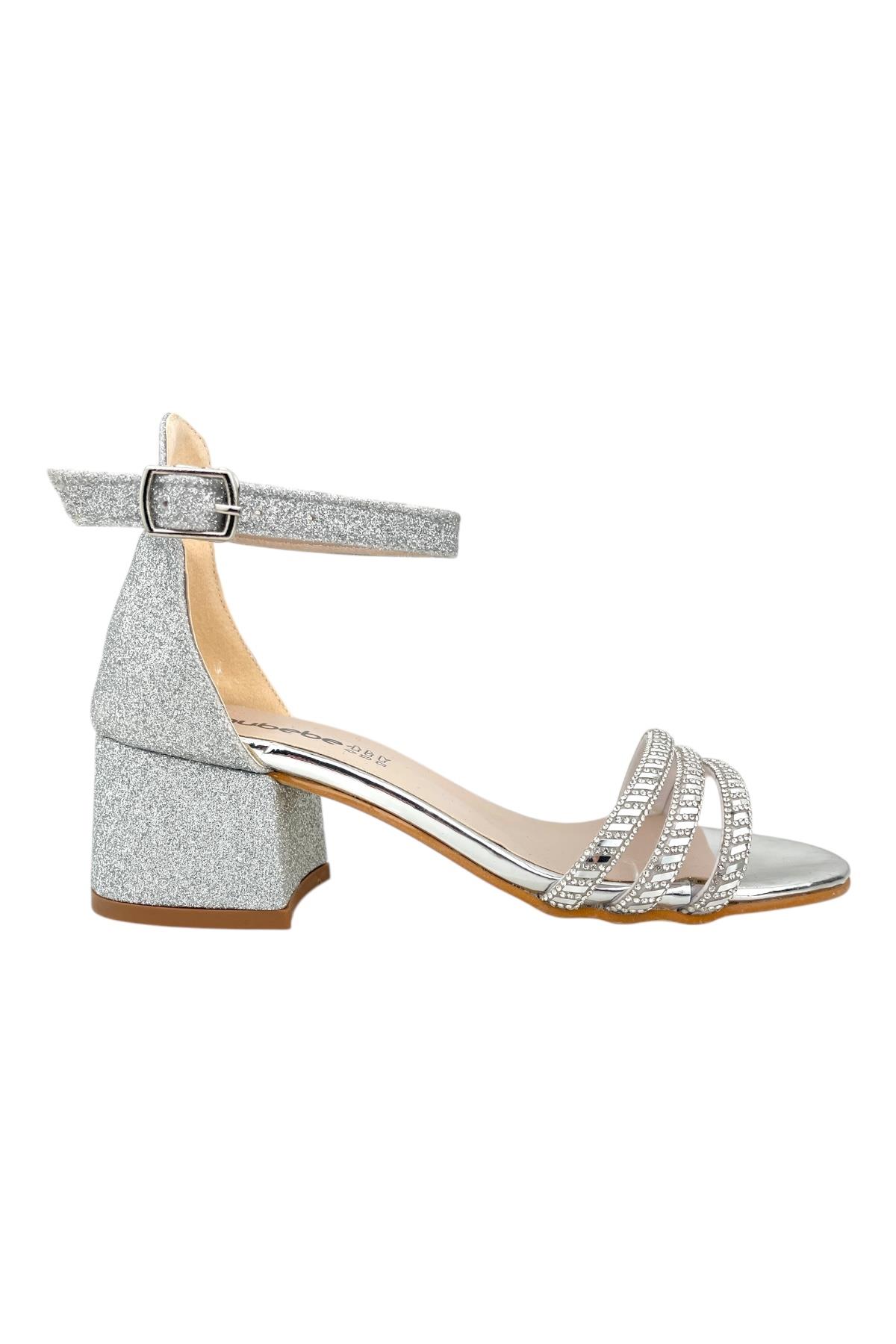 3 Biyeli Topuklu Ayakkabı Lame
