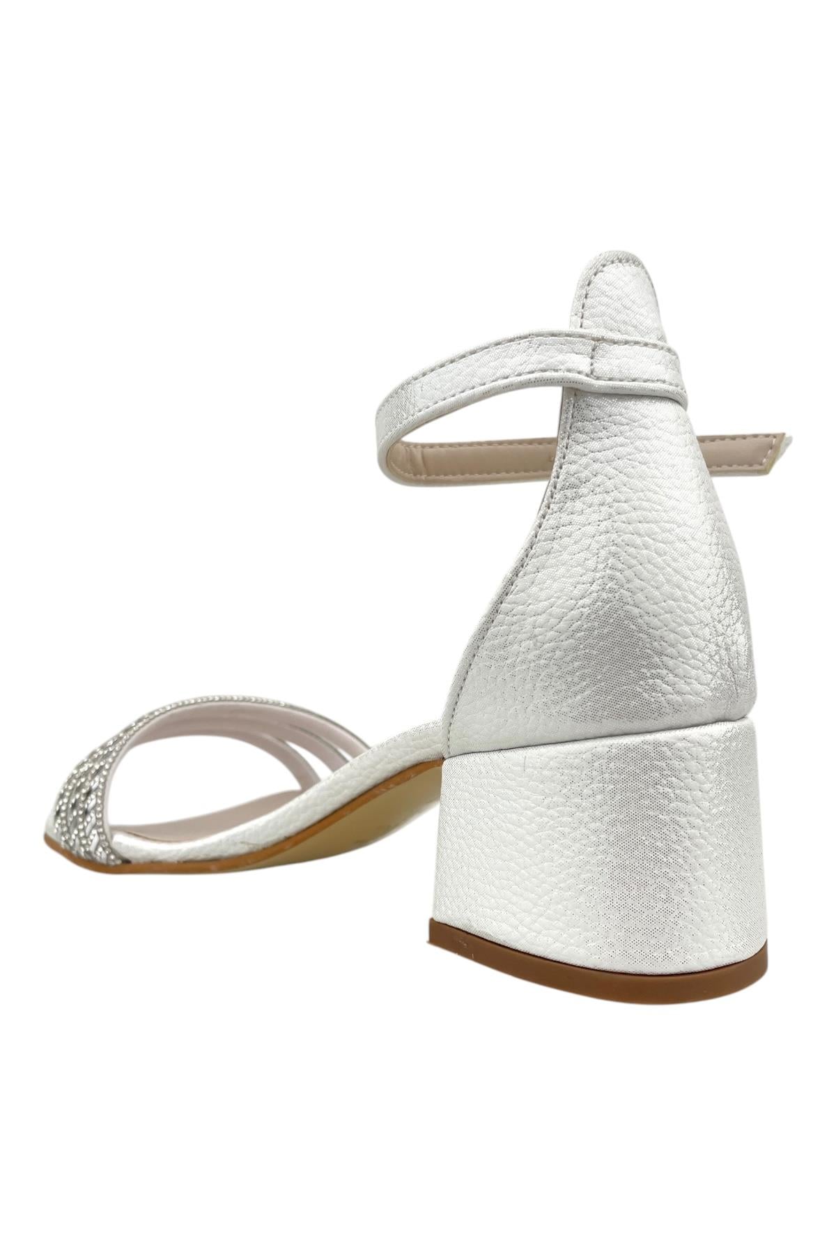 3 Biyeli Topuklu Ayakkabı Sedef