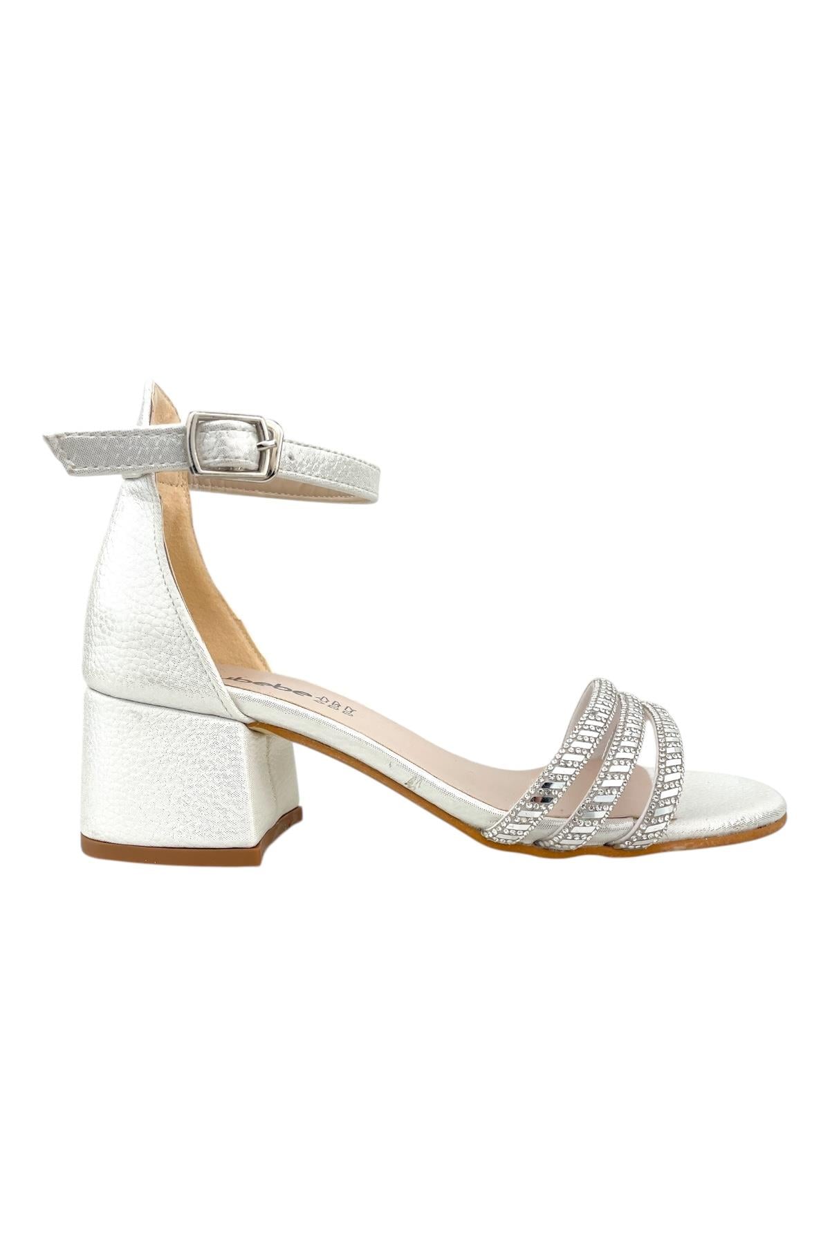 3 Biyeli Topuklu Ayakkabı Sedef