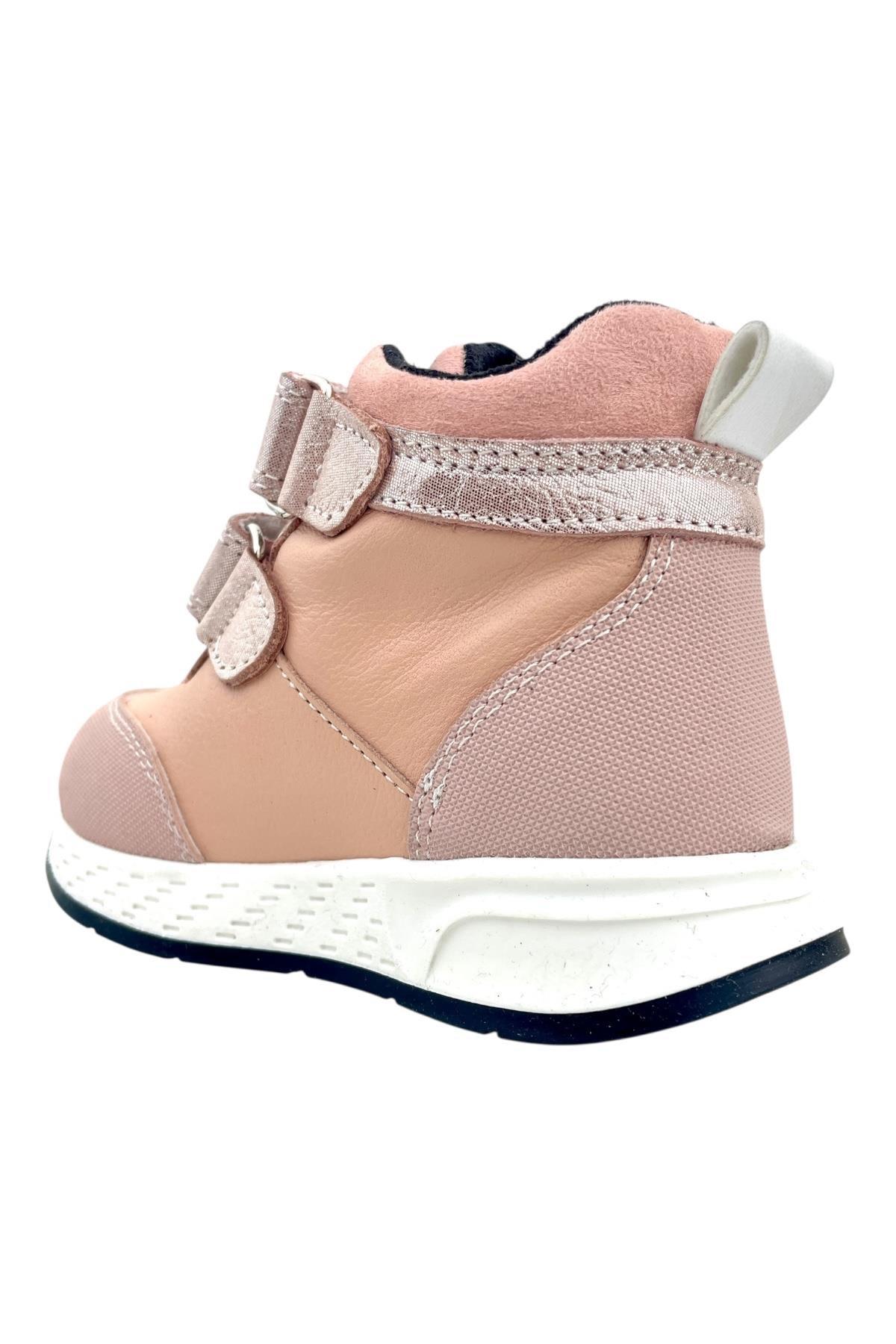 Iron Kız Çocuk Deri Bot Pudra