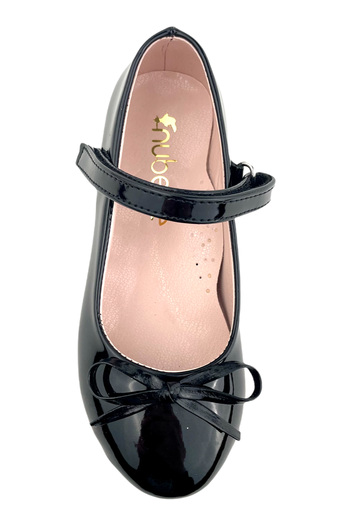 Minik Fiyonklu Klasik Kız Çocuk Babeti Siyah Rugan