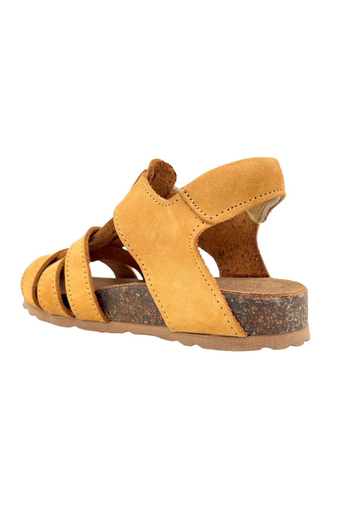 Örgülü Mantar Taban Erkek Sandalet Cat Nubuk
