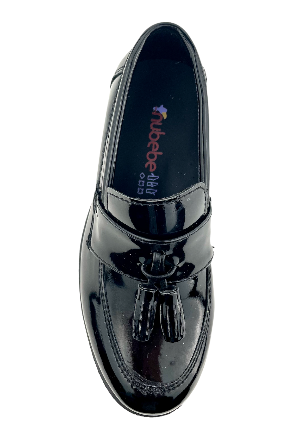 Püsküllü Siyah Rugan Ayakkabı Siyah Rugan