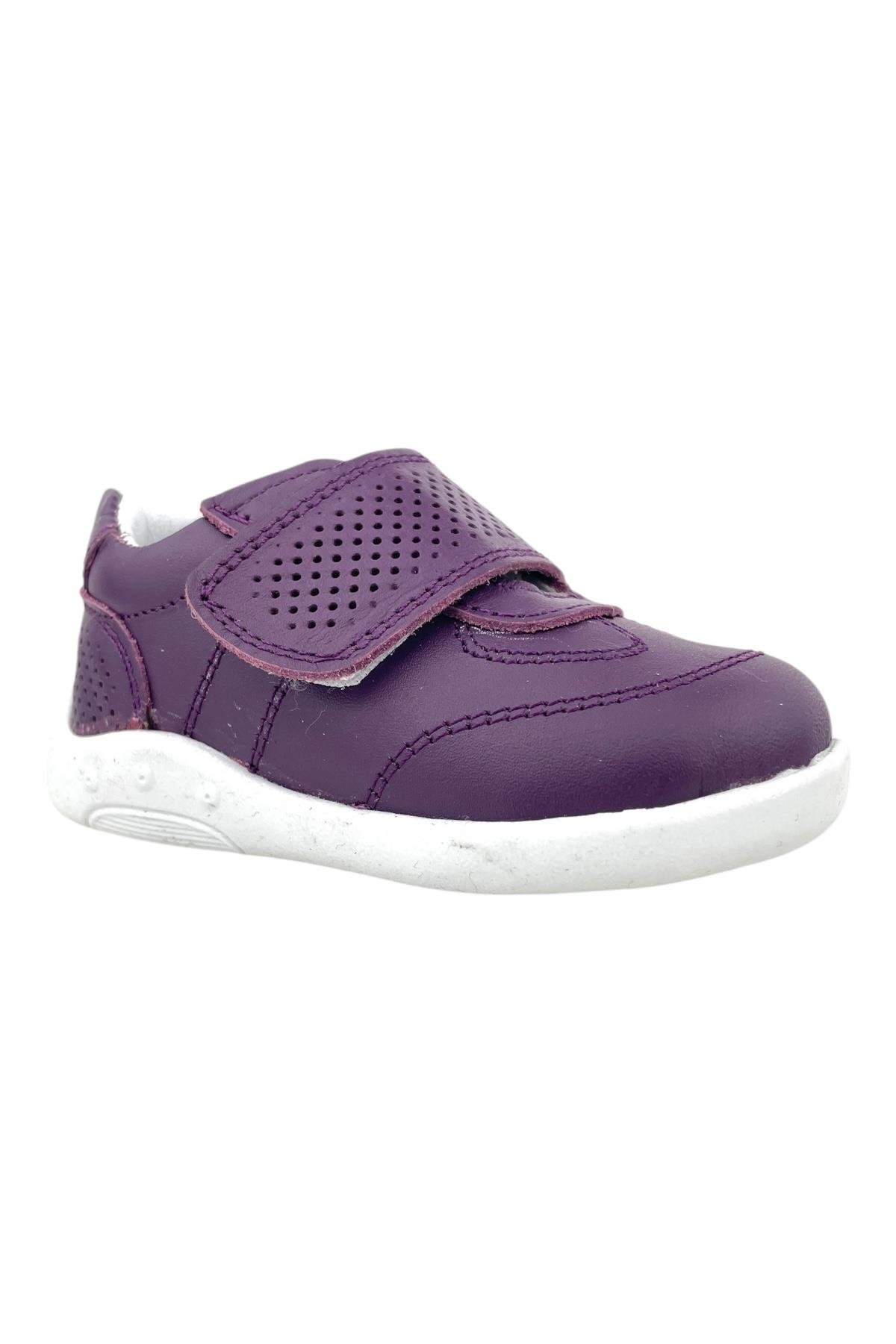 Scots Kız İlk Adım Ayakkabısı Deri Spor Mor