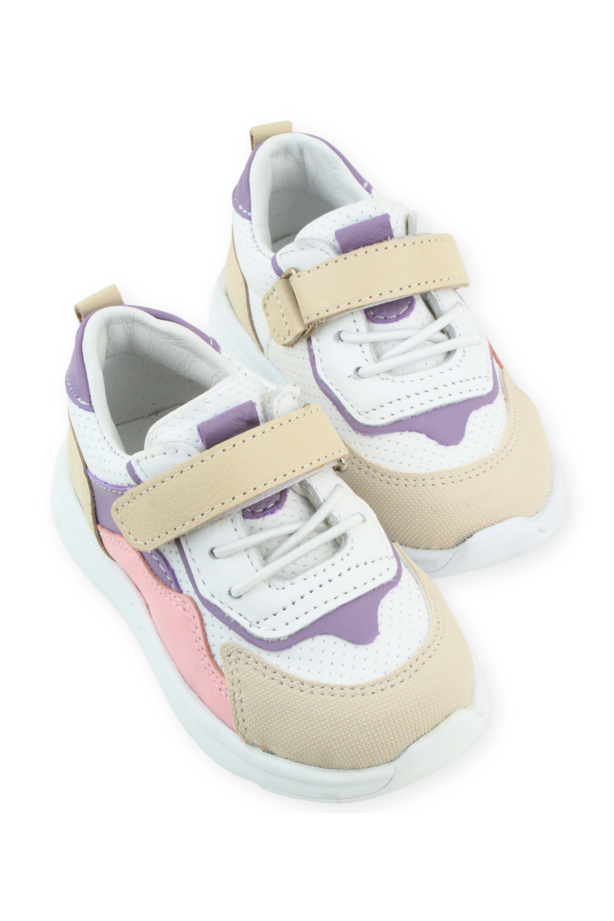 Sneaker Hafif Tabanlı Yumuşak Kız Çocuk Ayakkabısı Bej-Pembe