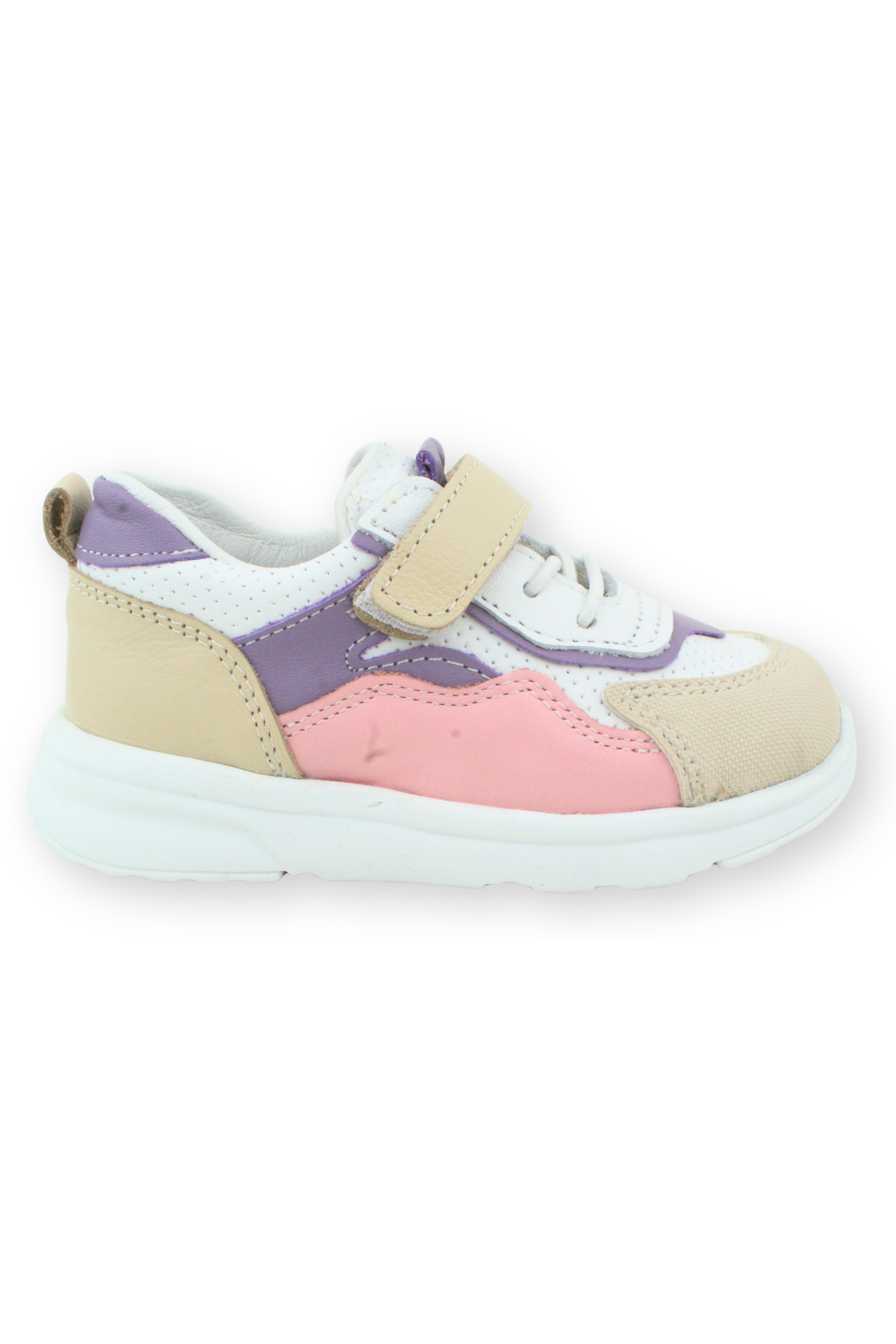 Sneaker Hafif Tabanlı Yumuşak Kız Çocuk Ayakkabısı Bej-Pembe