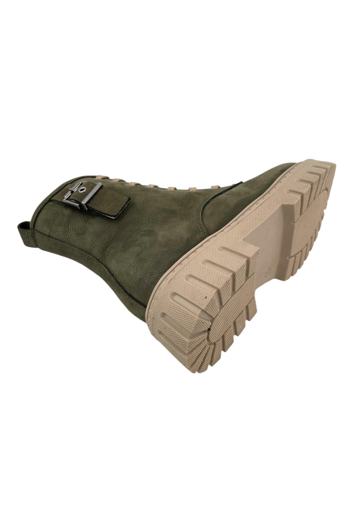 Su Geçirmez Süet Deri Genç Kız Çizme Yeşil