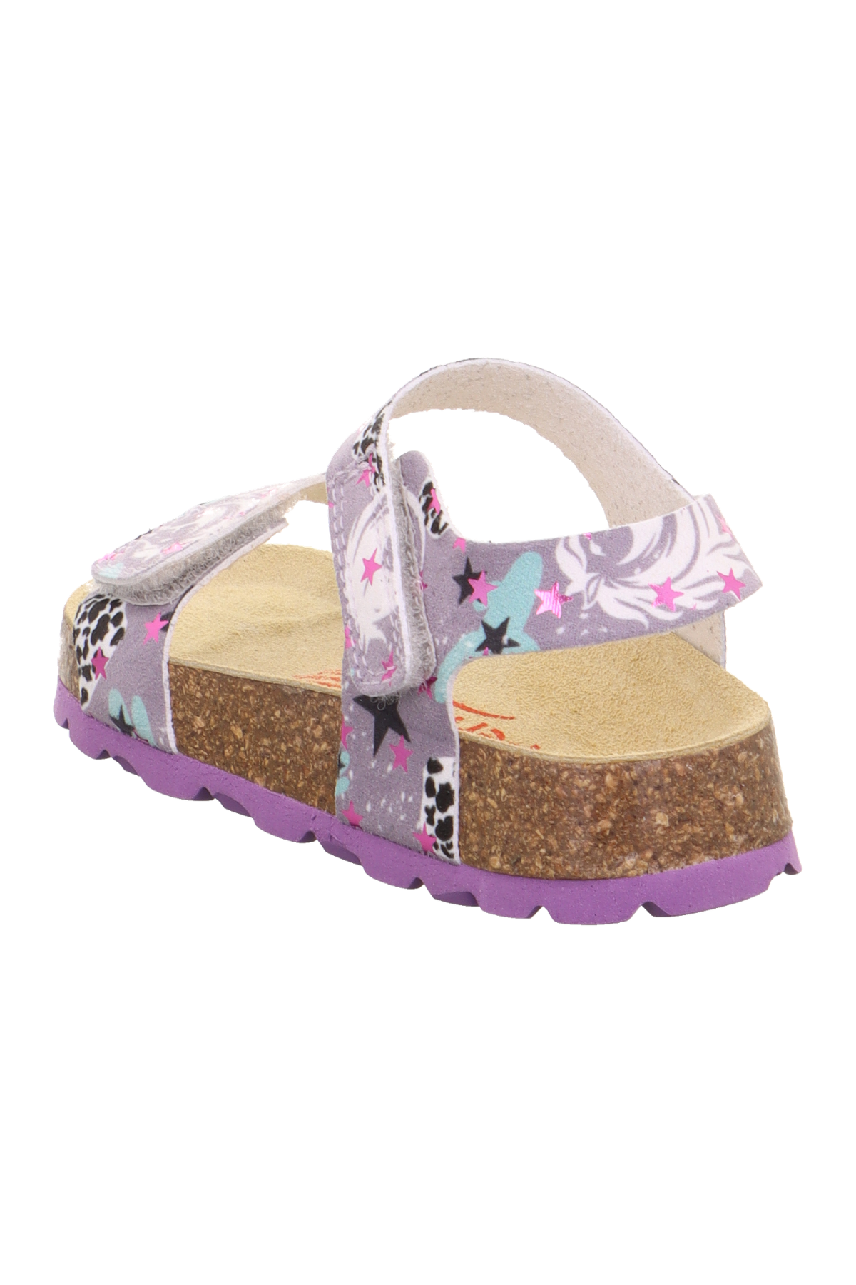 Superfit Desenli Çocuk Mantar Taban Sandalet Mor