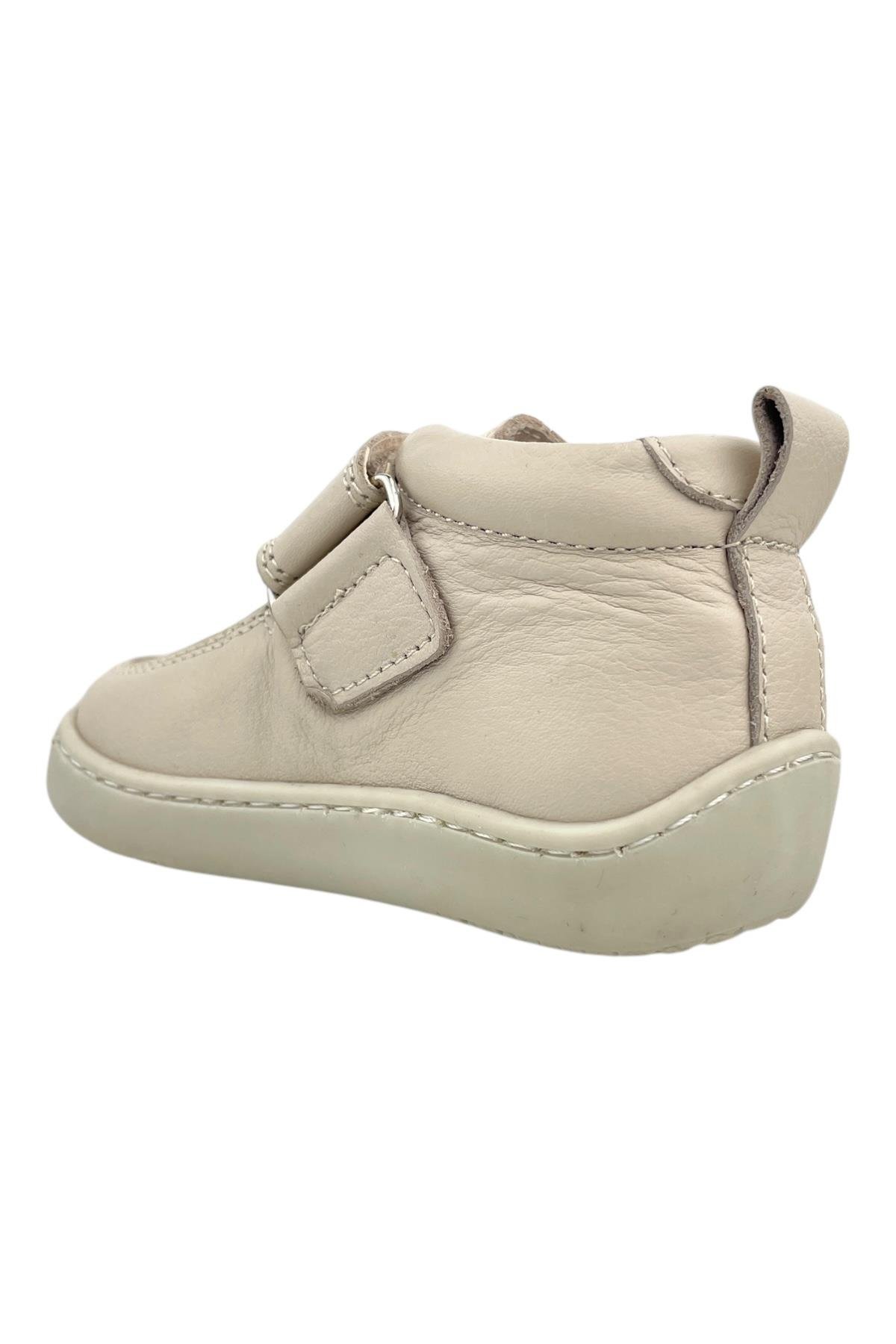 Zamansız Çocuk Ayakkabısı Cırtlı ve Gerçek Deri Bej