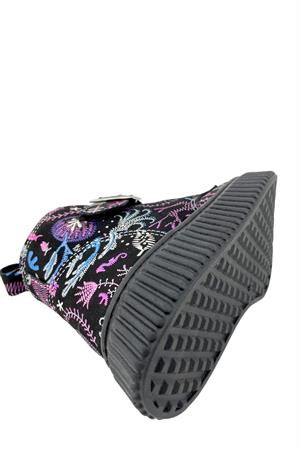 Aquarium Nakışlı Kız Çocuk Botu Siyah-Fuşya