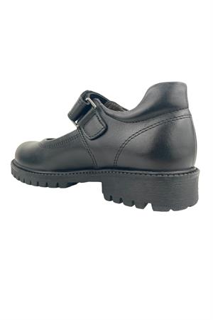 Cırtlı Siyah Rugan Okul Ayakkabısı Mary Jane Siyah