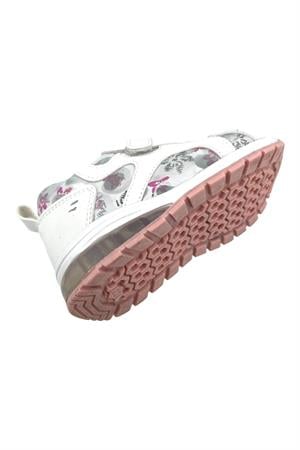 Deri ve Ortopedik Destekli Kız Çocuk Işıklı Ayakkabı Beyaz