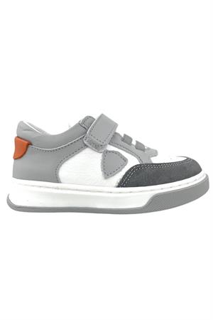 Ege Tek Cırtlı Lastikli Geniş Kalıp Günlük Ayakkabı Gri-Beyaz