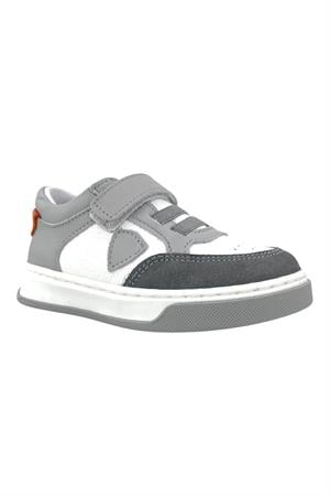 Ege Tek Cırtlı Lastikli Geniş Kalıp Günlük Ayakkabı Gri-Beyaz