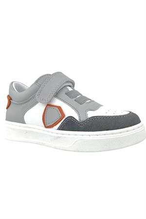 Ege Tek Cırtlı Lastikli Günlük Ayakkabı Gri-Beyaz