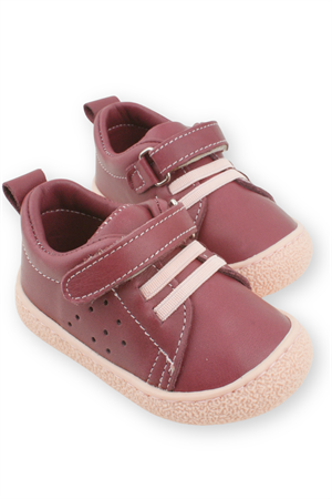 Hispanic Kız İlk Adım Ayakkabısı Deri Spor Vişne